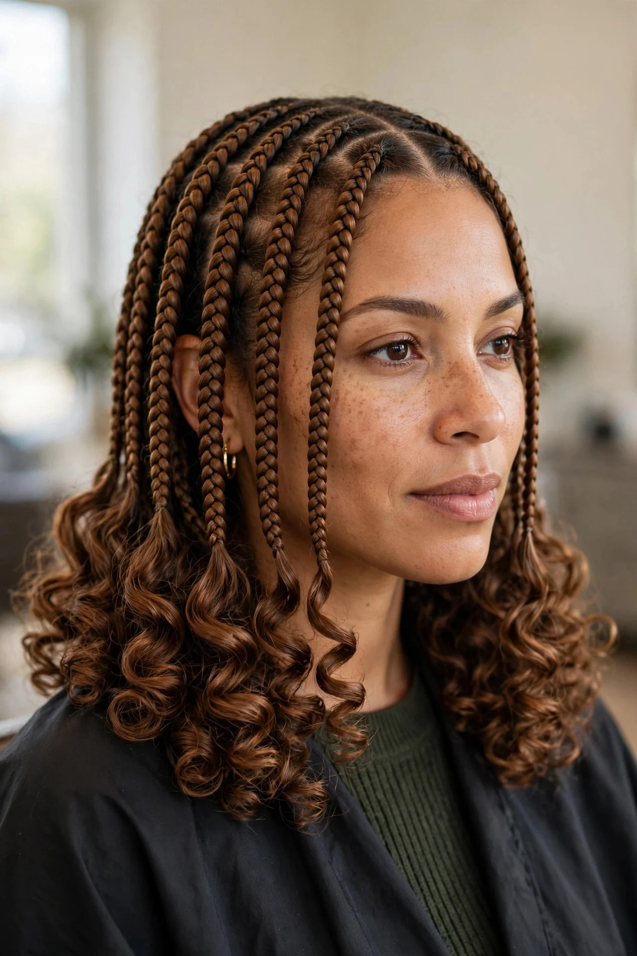 Shoulder-Length French Curl Bob hair