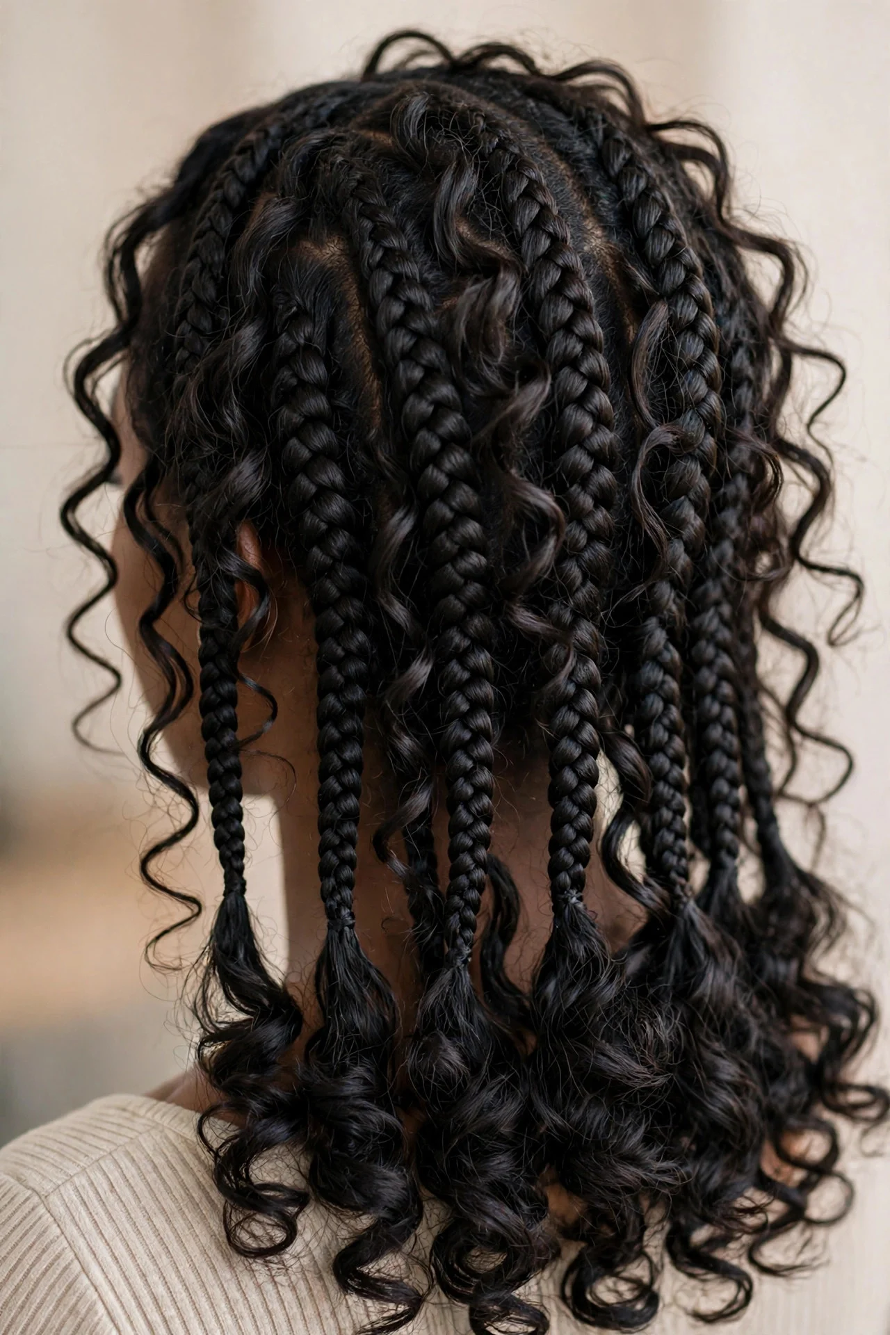 Boho French Curl Braids With Extra Curls hair