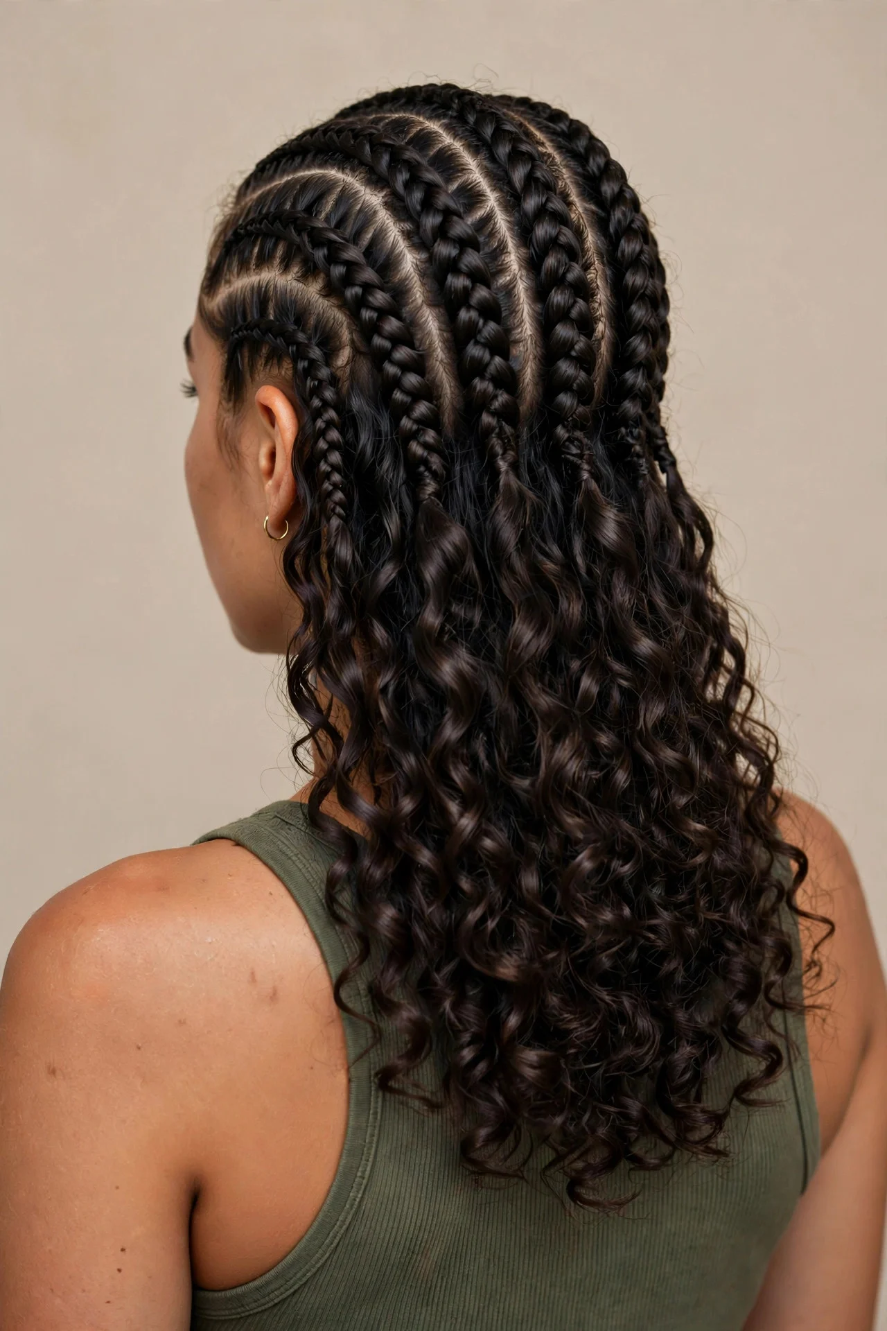French Curl Feed-In Braids hair