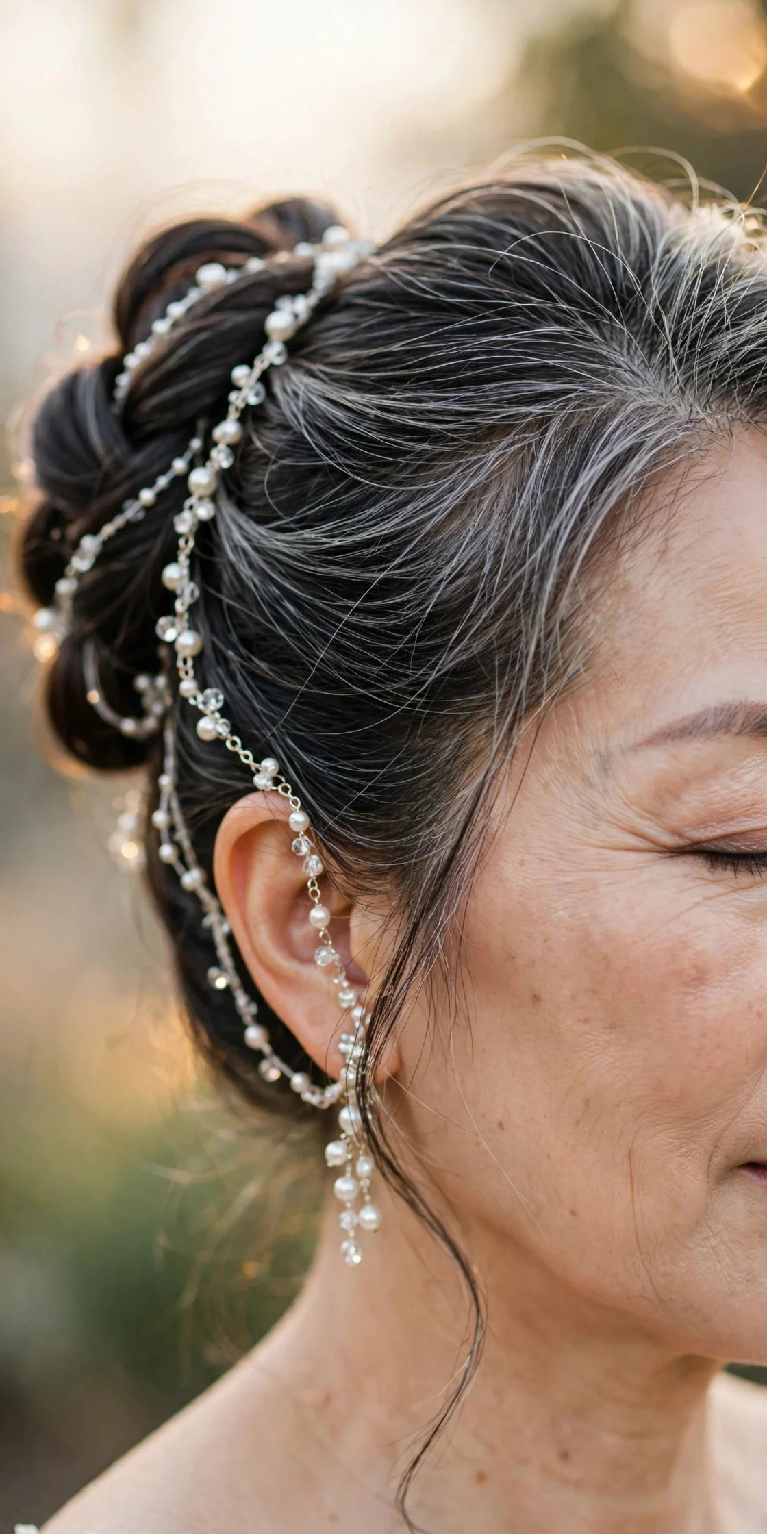 Earring Chain Updo for Weddings hair