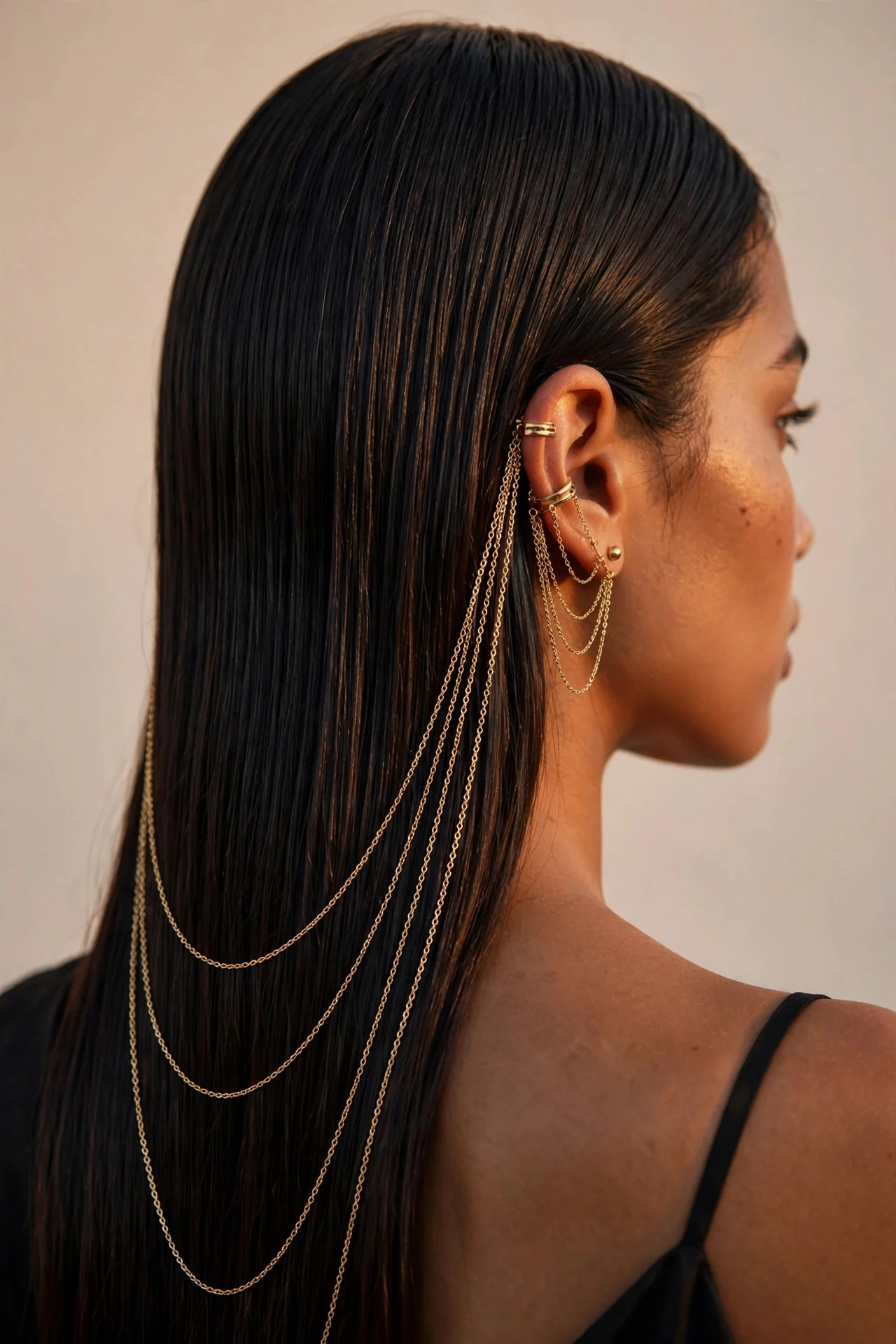 Layered Chains on Long Straight Hair hair