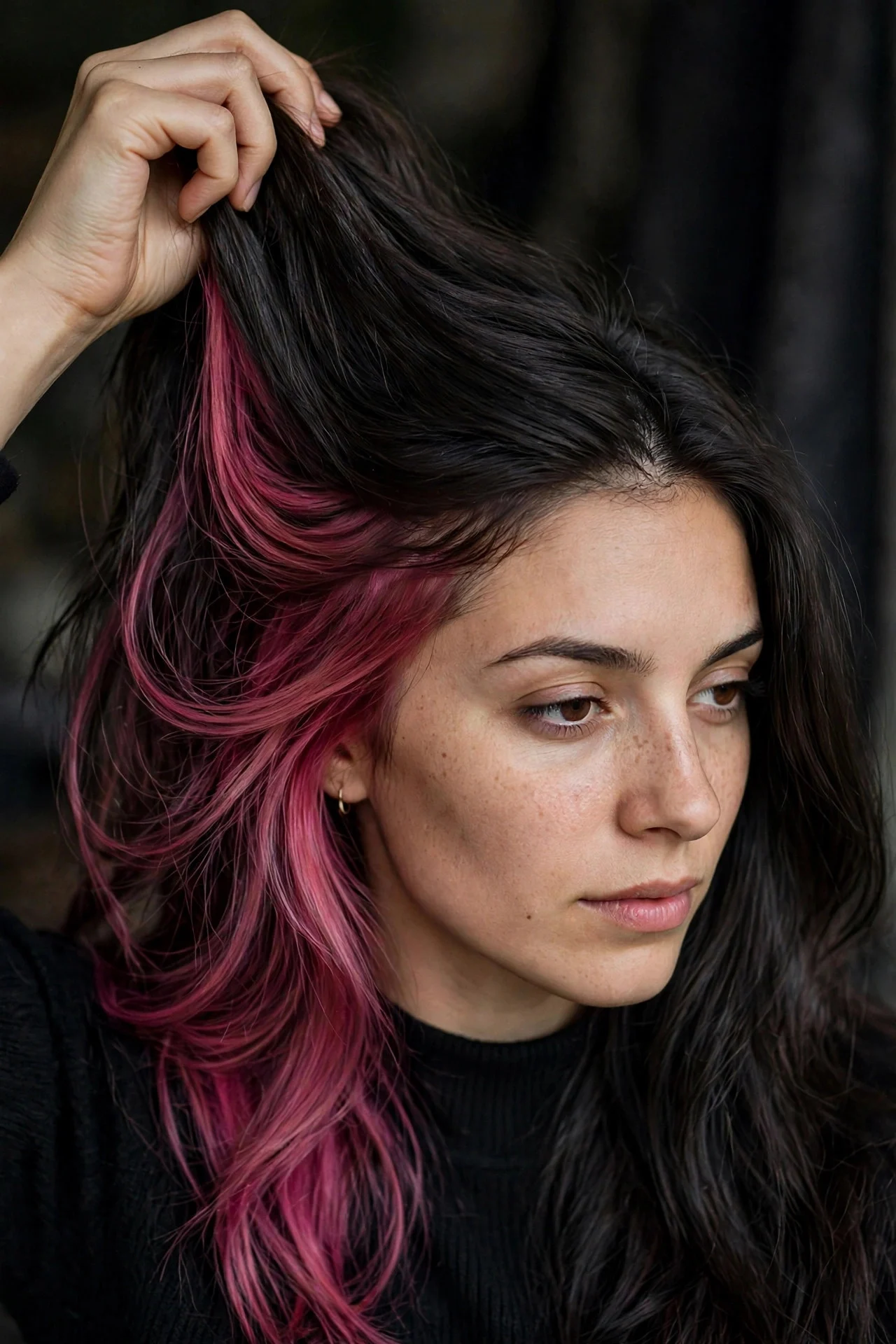 10 dark pink peekaboo hair ideas