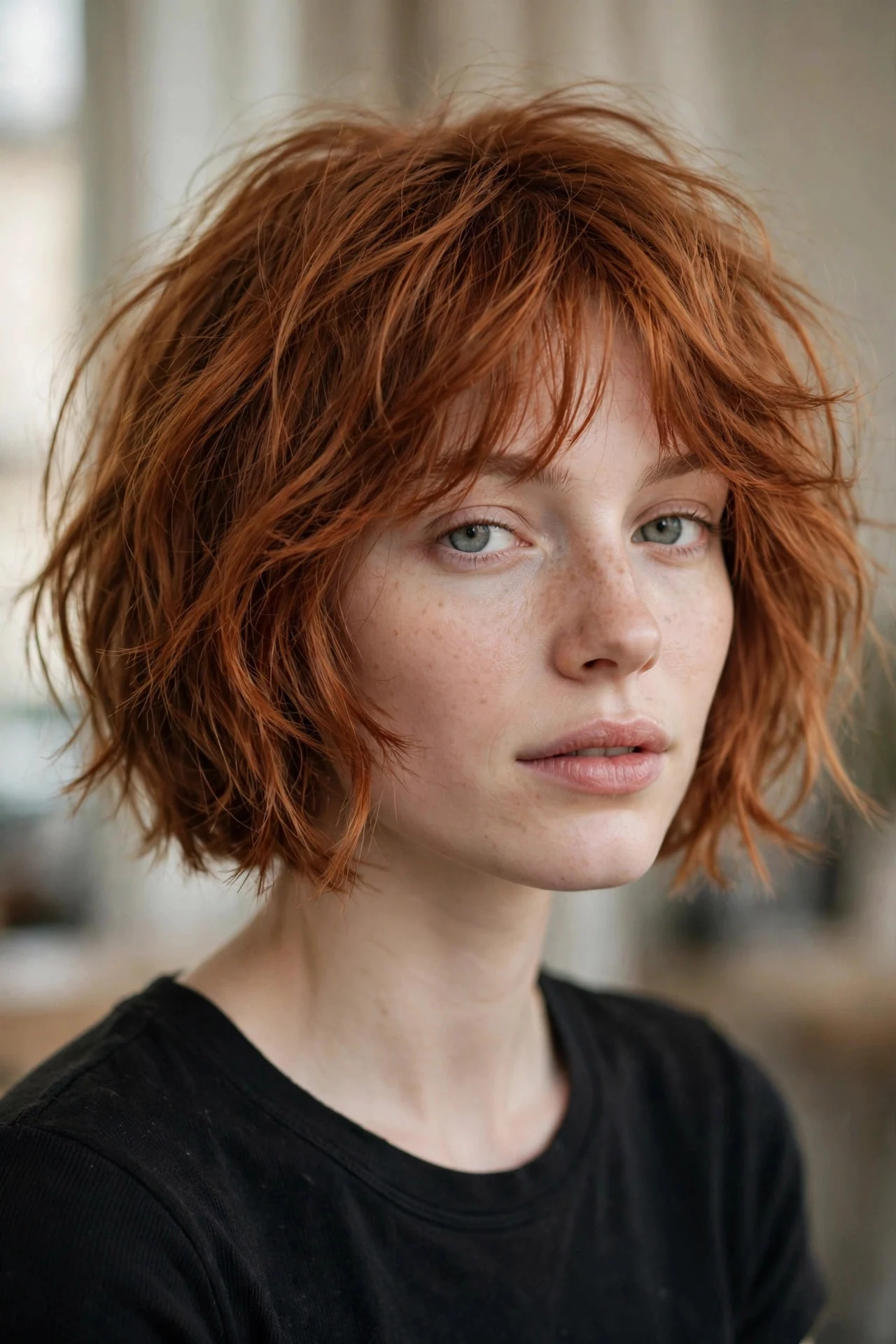 Deep Side Part Textured Bob