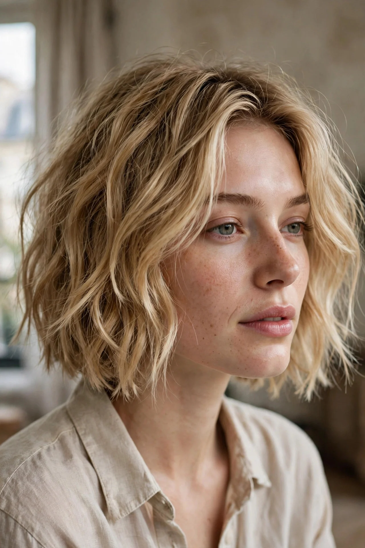 Messy Piece-y Layered Bob