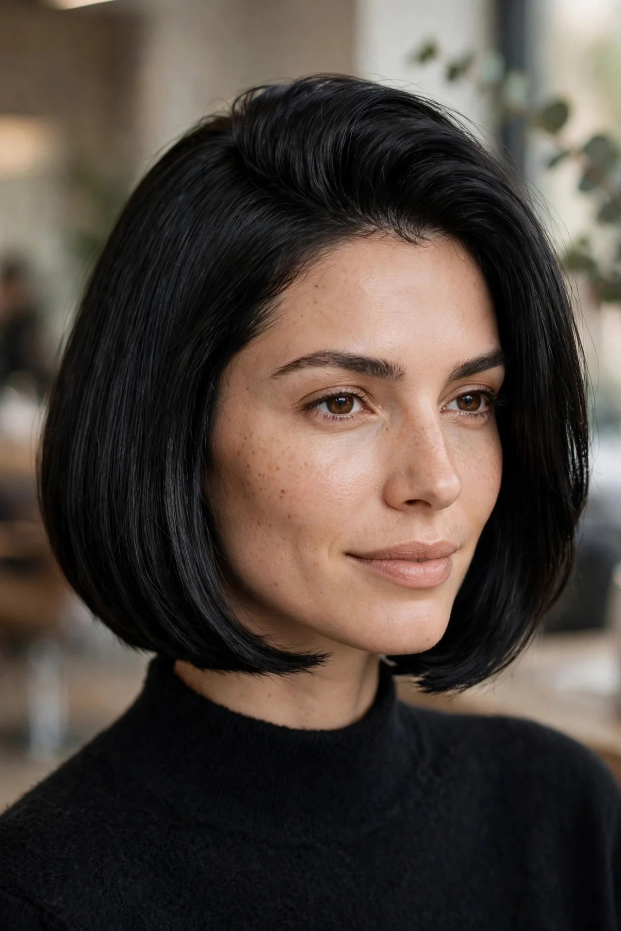 Italian Bob with Curtain Bangs