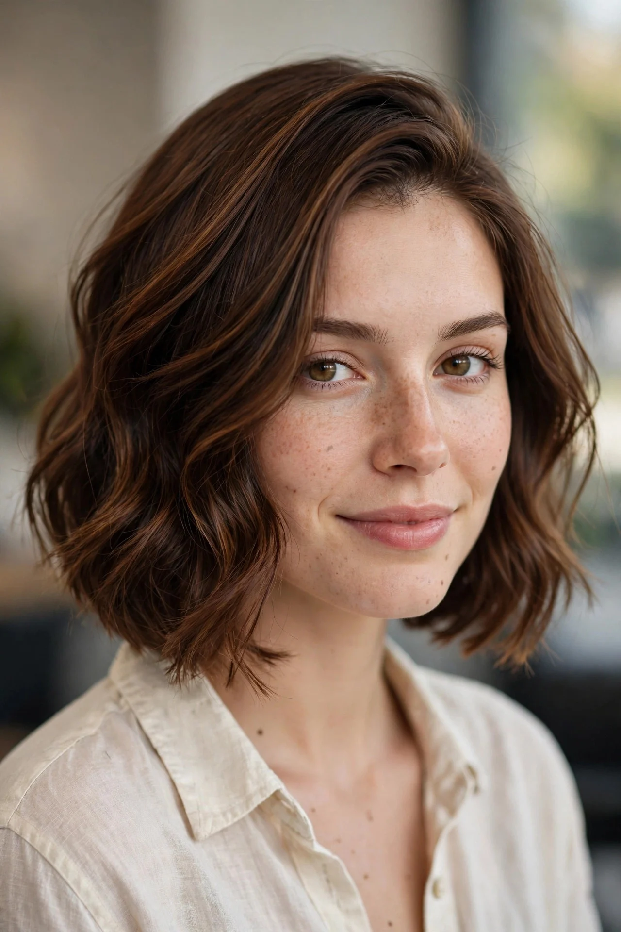 Jaw Bob With Curtain Bangs
