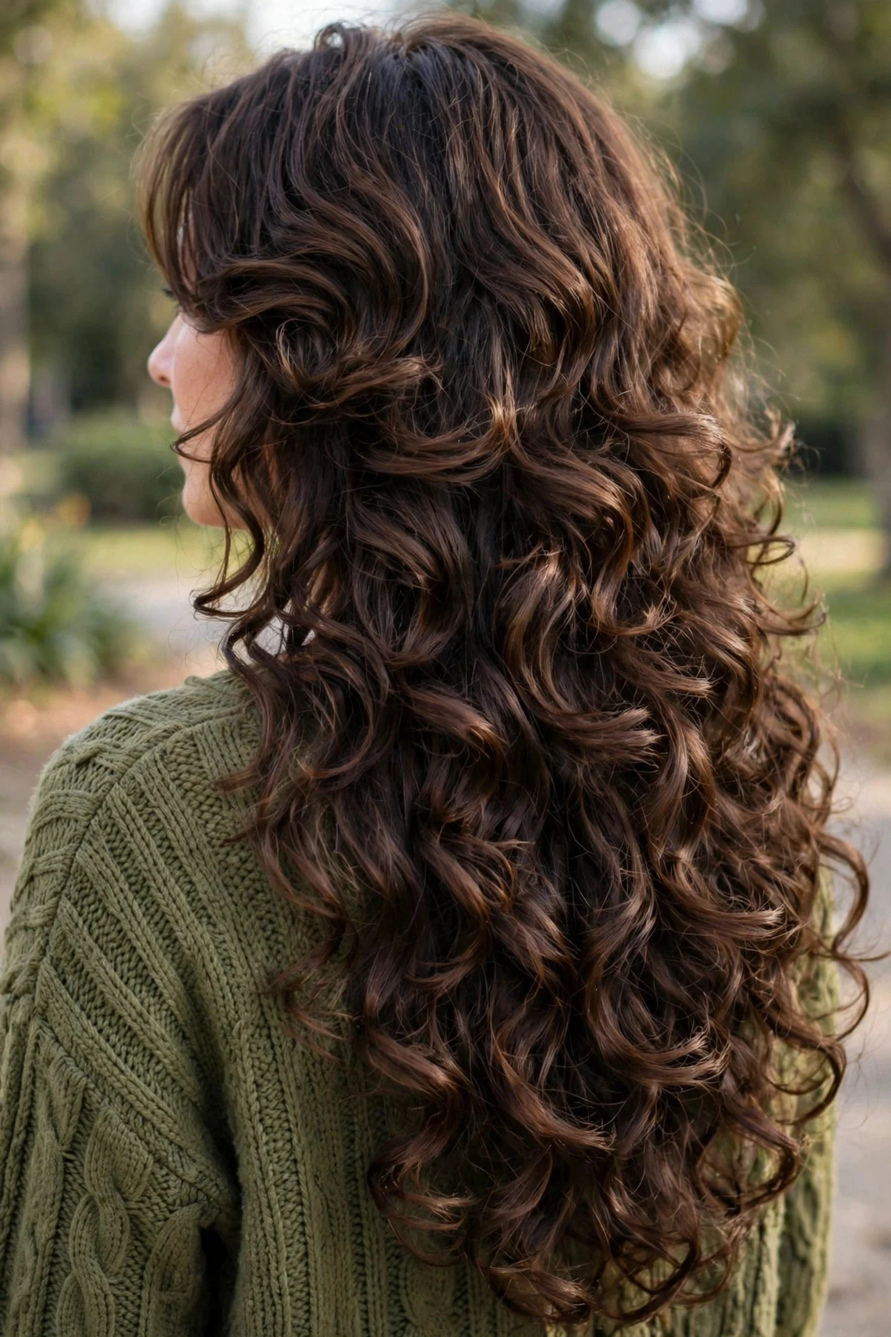 Long-Layered Curly Butterfly Cut hair