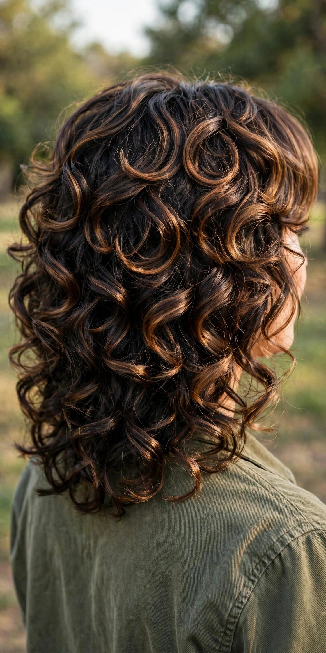 Curly Butterfly Cut With Highlights hair