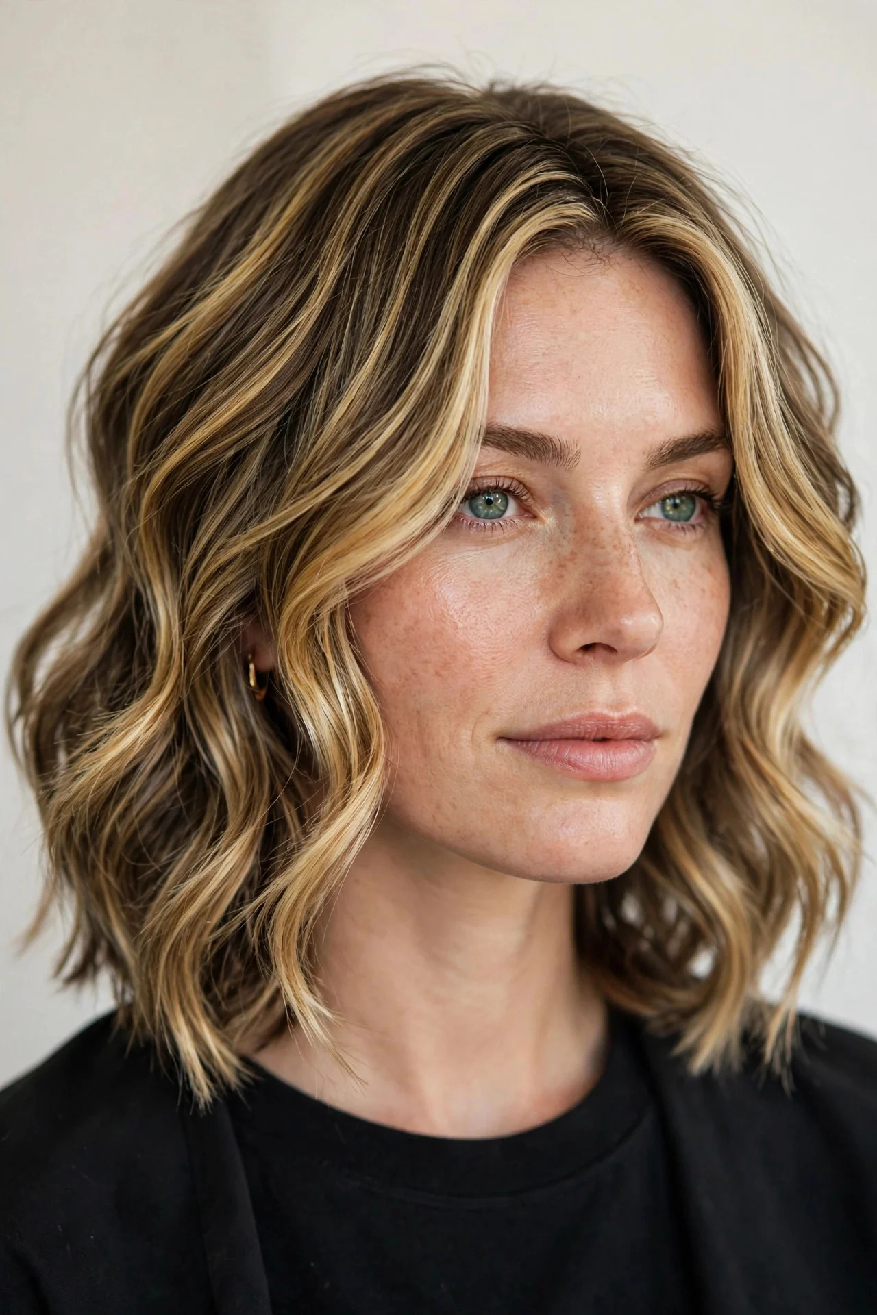 Layered Lob With Face-Framing Highlights