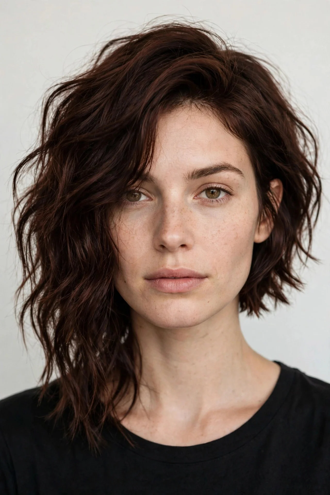 Tousled Asymmetrical Wavy Lob