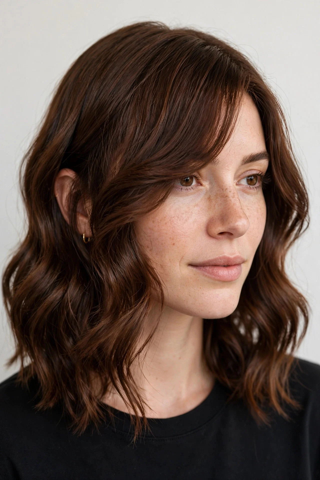 Wavy Lob With a Deep Side Sweep Fringe