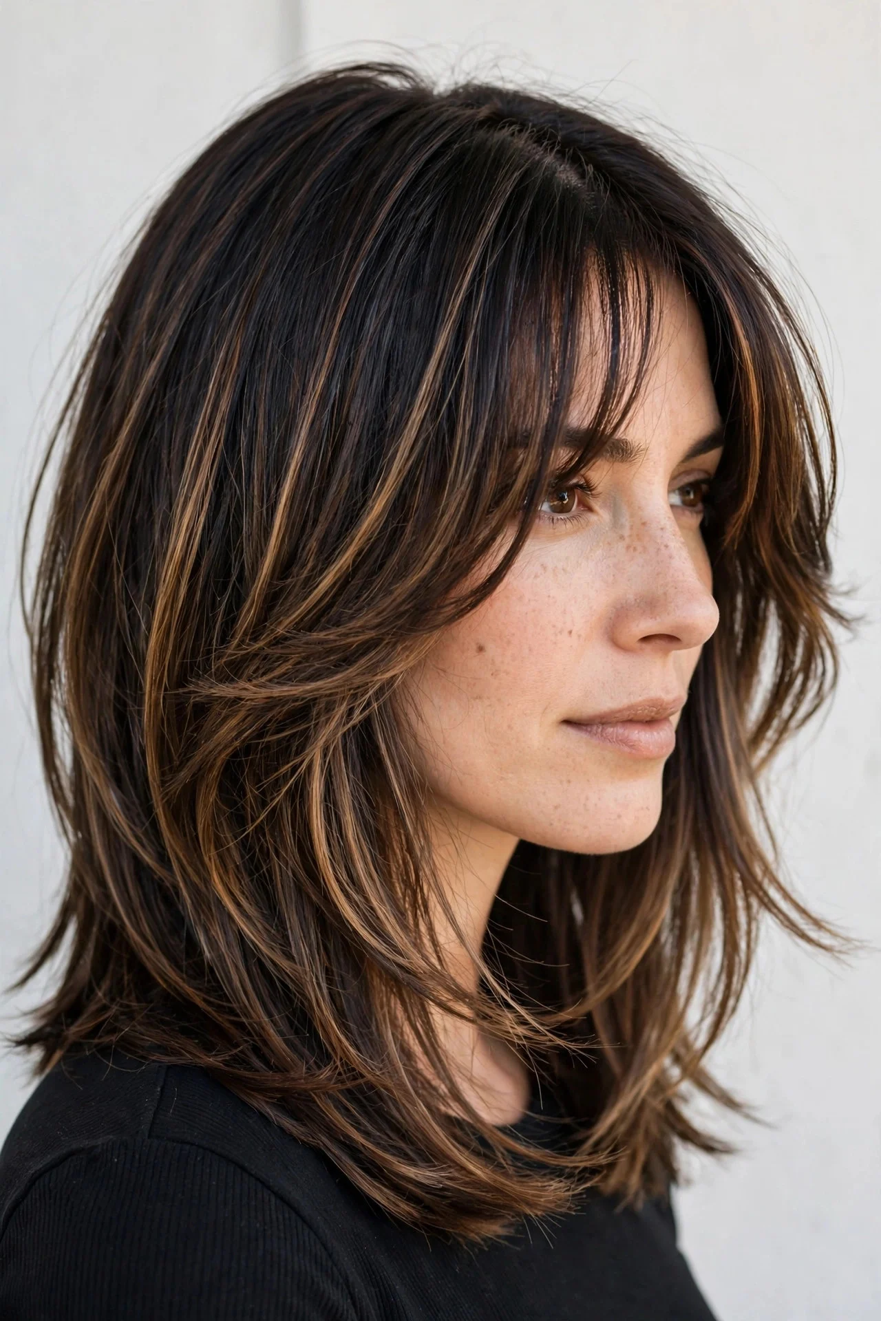 Long Bob With Curtain Bangs and Layers