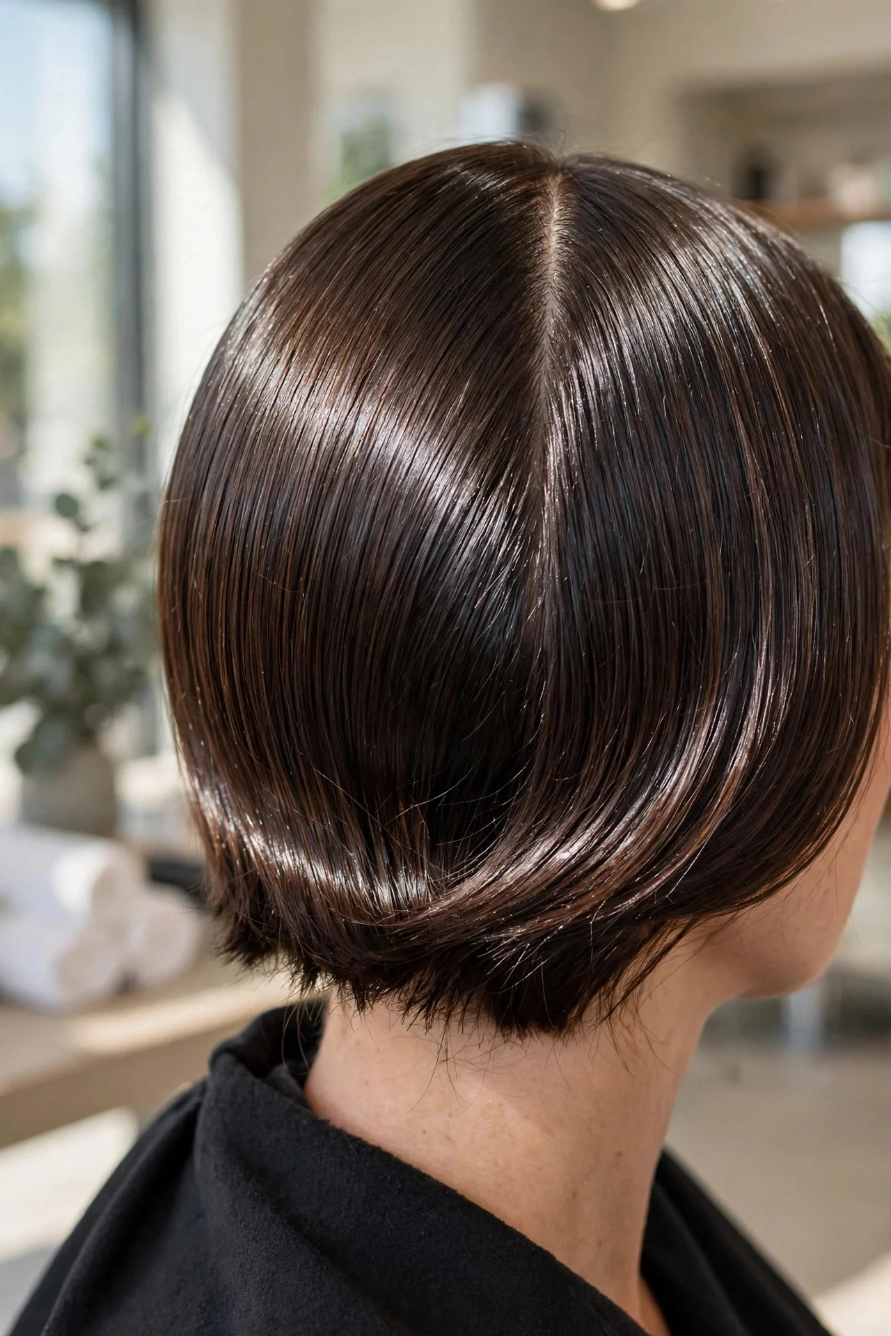 Middle-Part Glass Hair Bob
