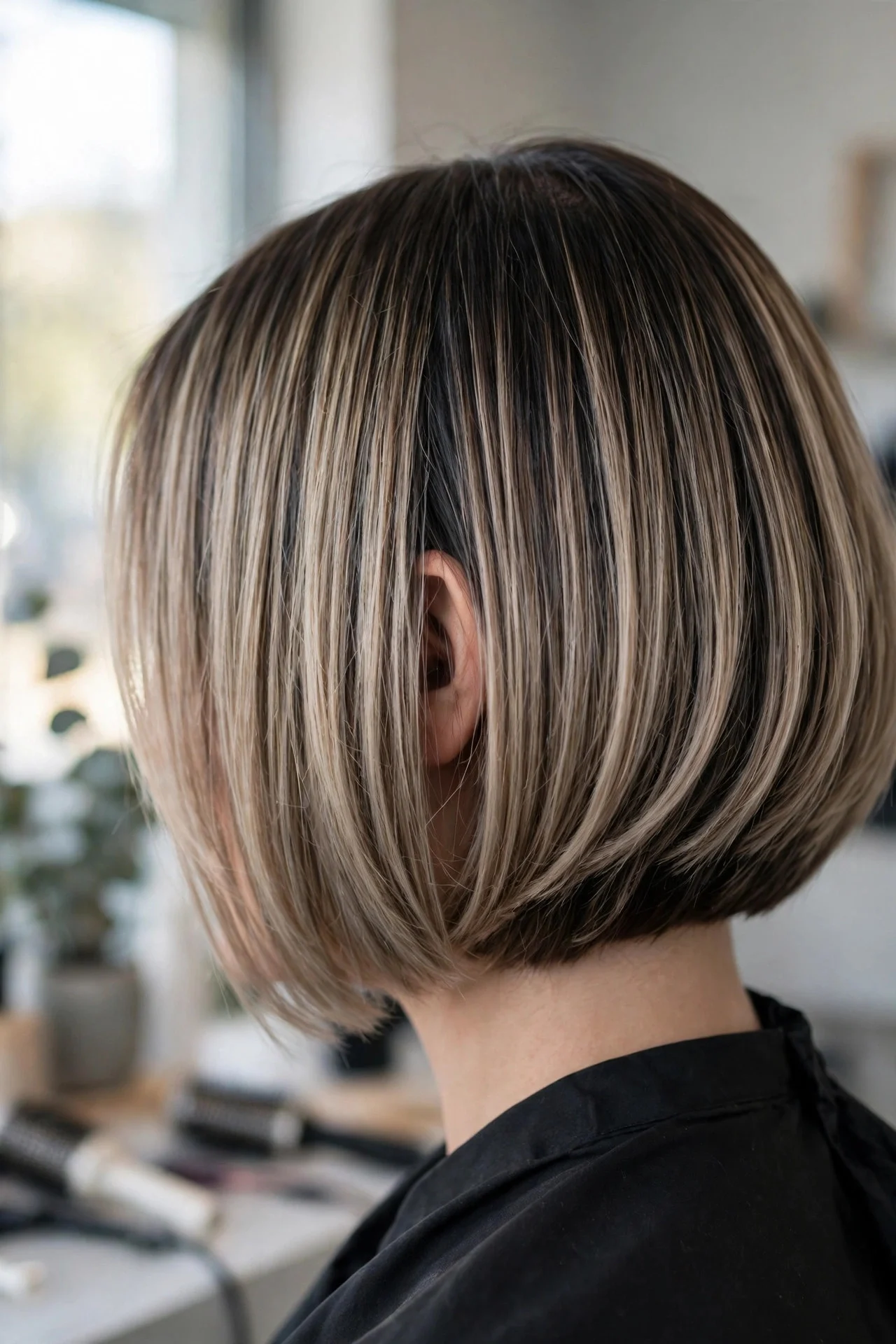 Sleek Bob with Shadow Roots