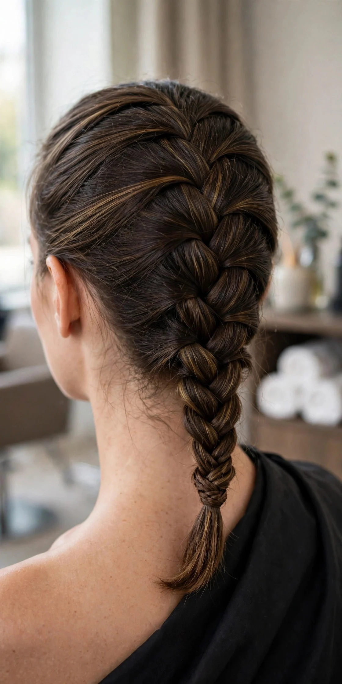Fishtail-Tipped French Braid