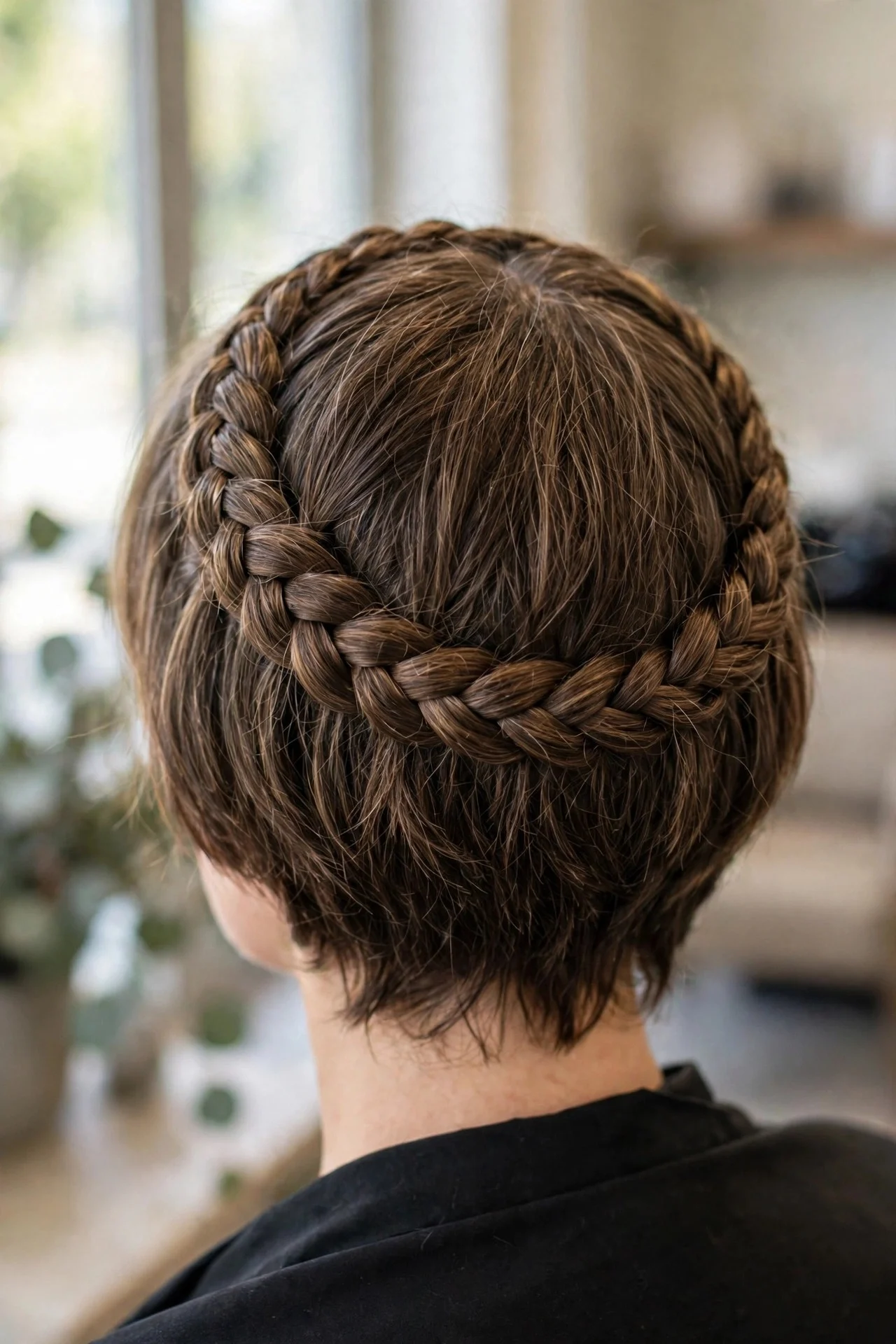 Halo Braid on Short Hair