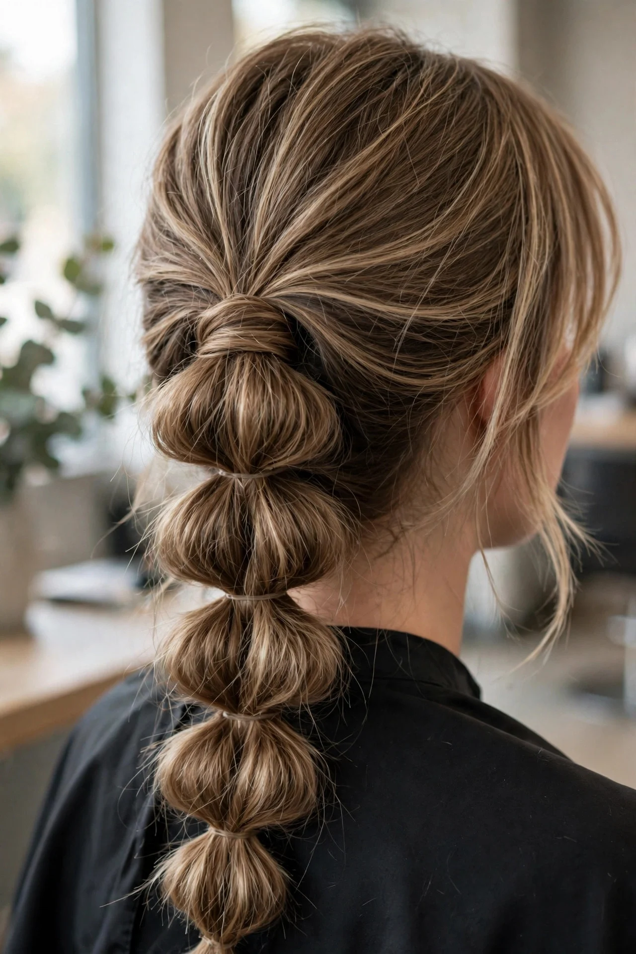 Bubble Braids with Curtain Bangs