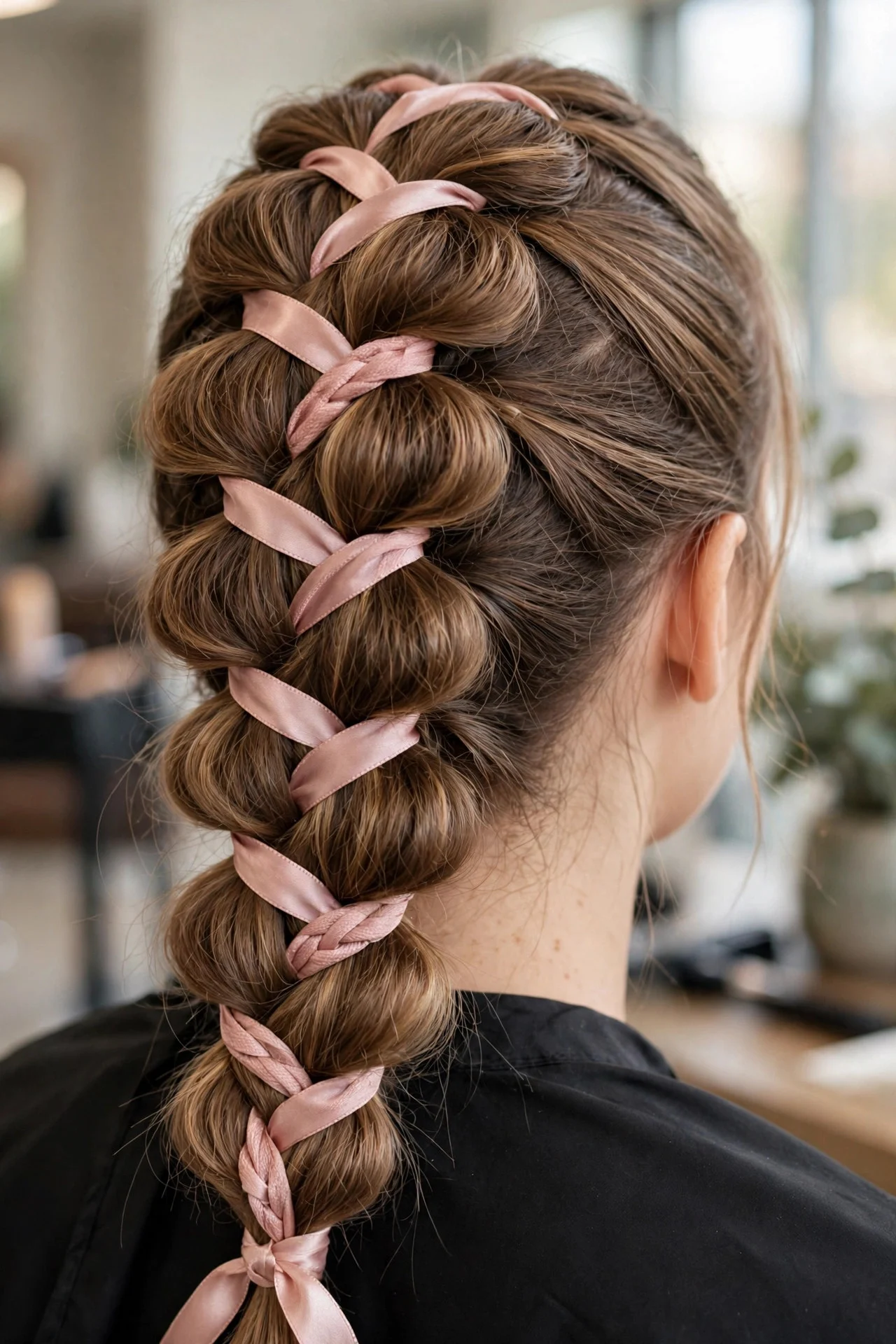 Bubble Braid with Ribbon Woven In