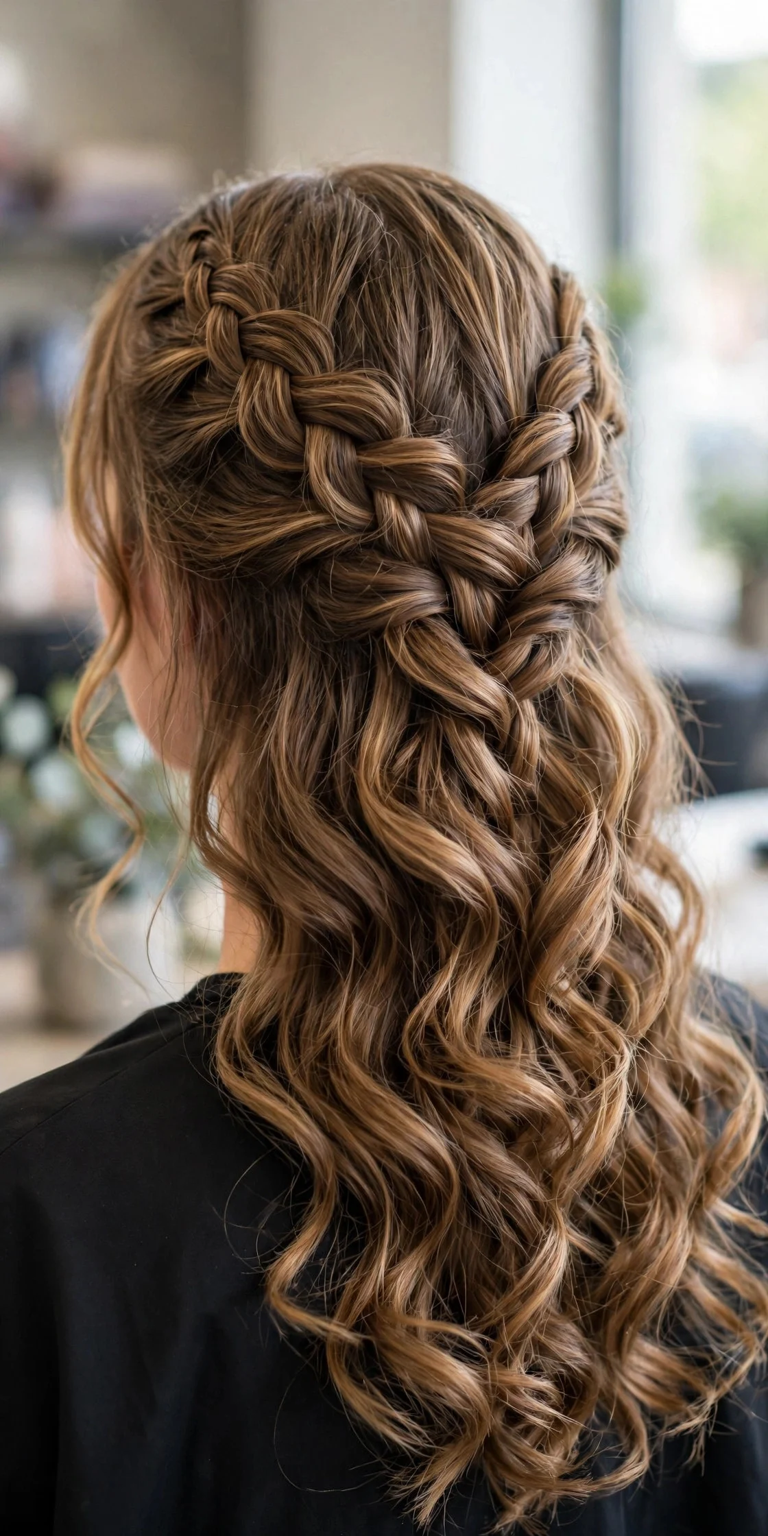 Double Waterfall Braid With Loose Curls