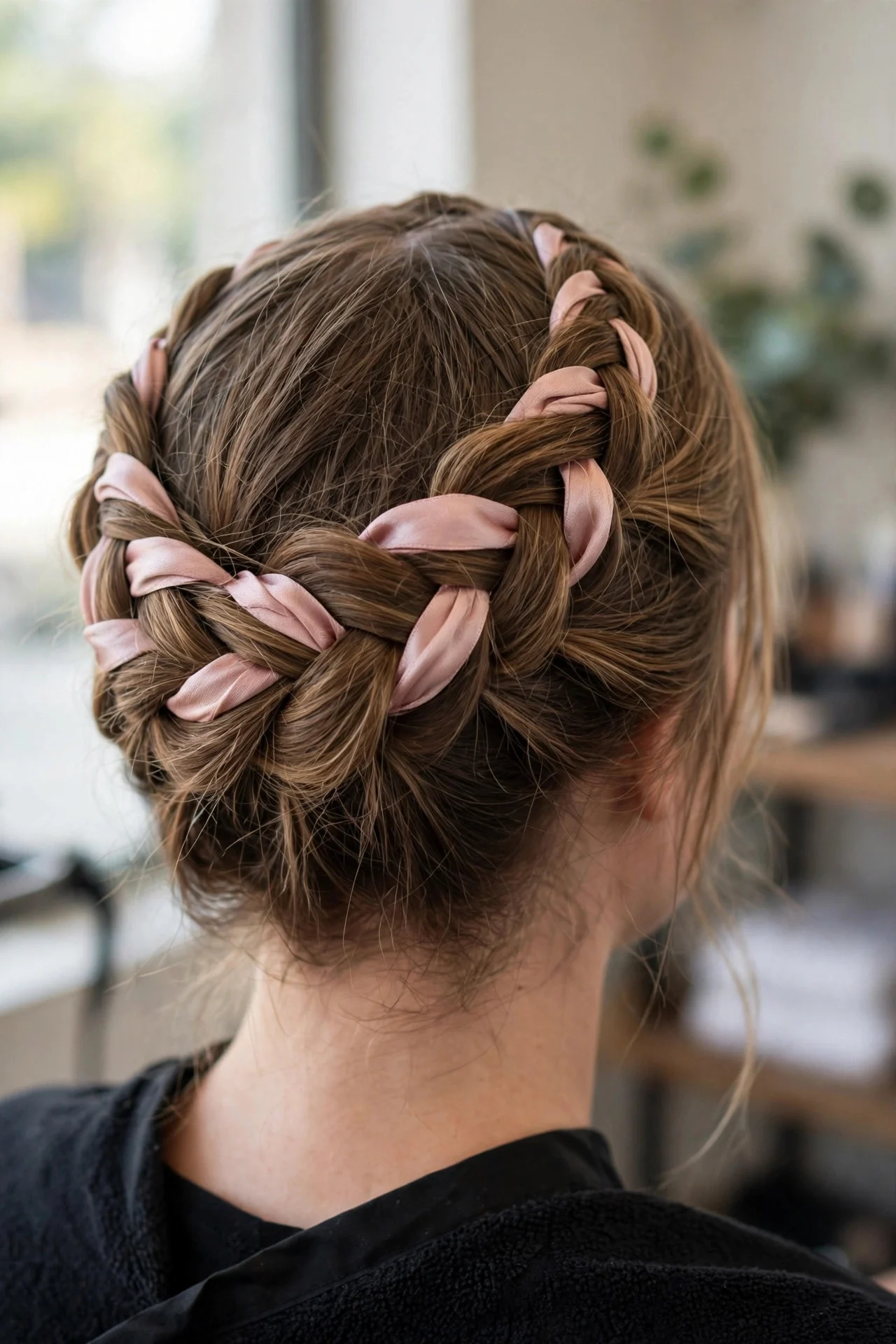Milkmaid Braid with Ribbon Woven In