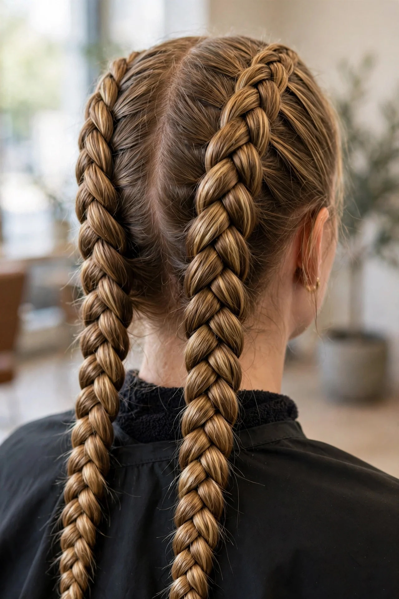Double Milkmaid (Two Parallel Braids)