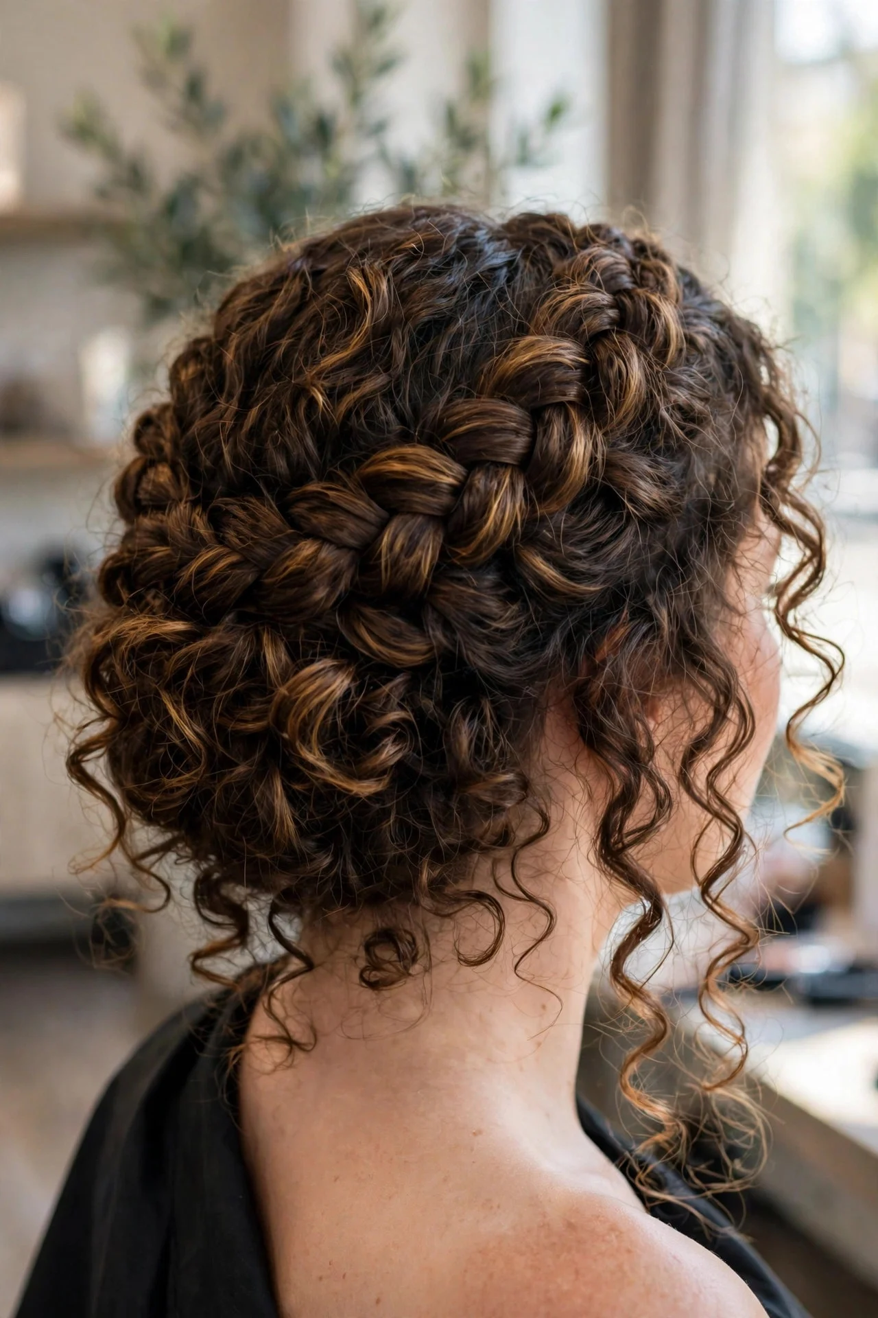 Milkmaid Braid on Curly Hair
