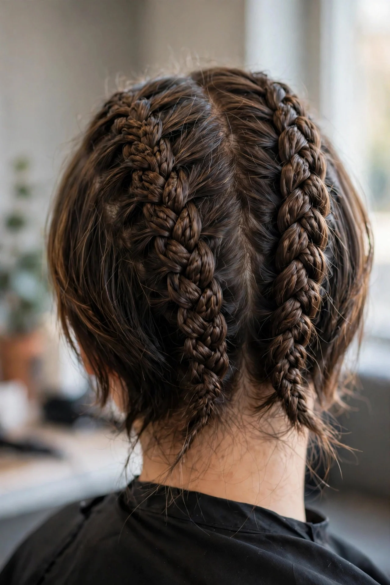 Double Dragon Braids for Short Hair