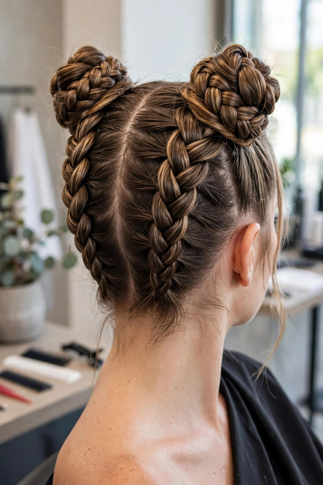 Dragon Braid Space Buns