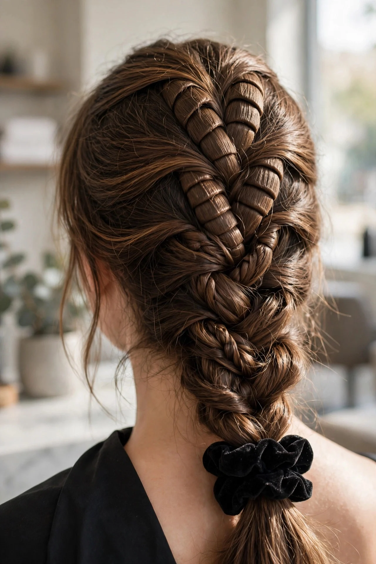 Dragon Braid With a Scrunchie Finish