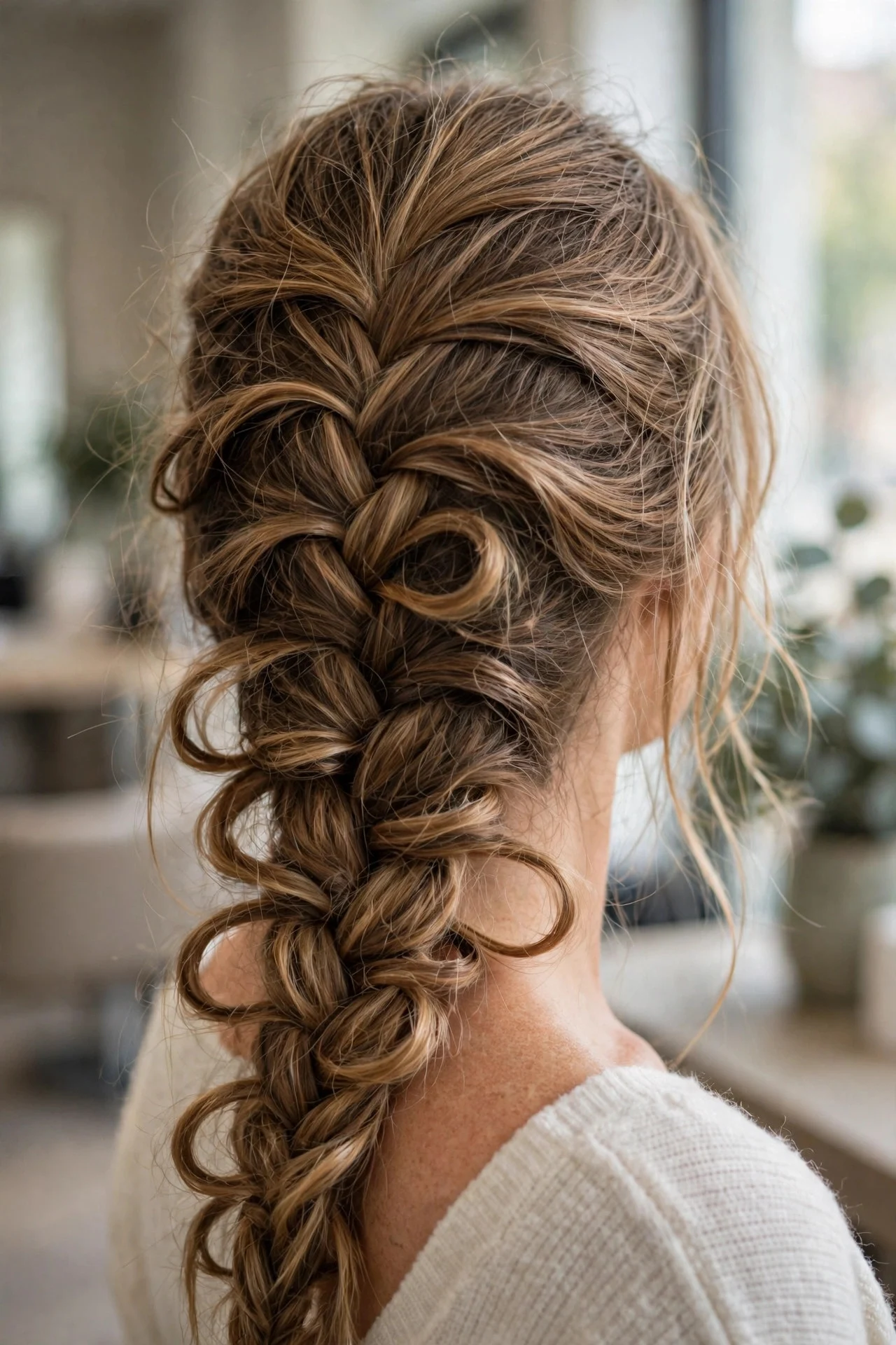 Boho French Braid with Pulled-Out Loops