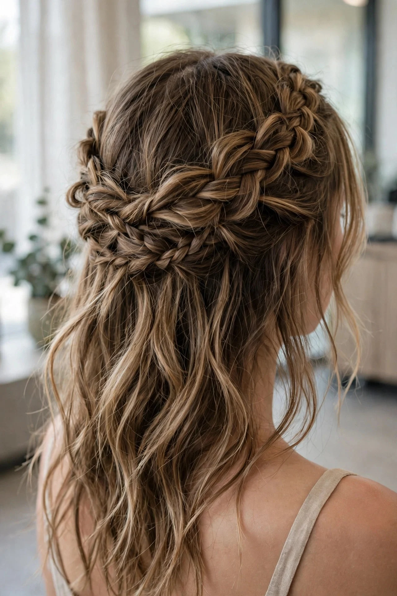 Boho Braided Crown with Loose Ends
