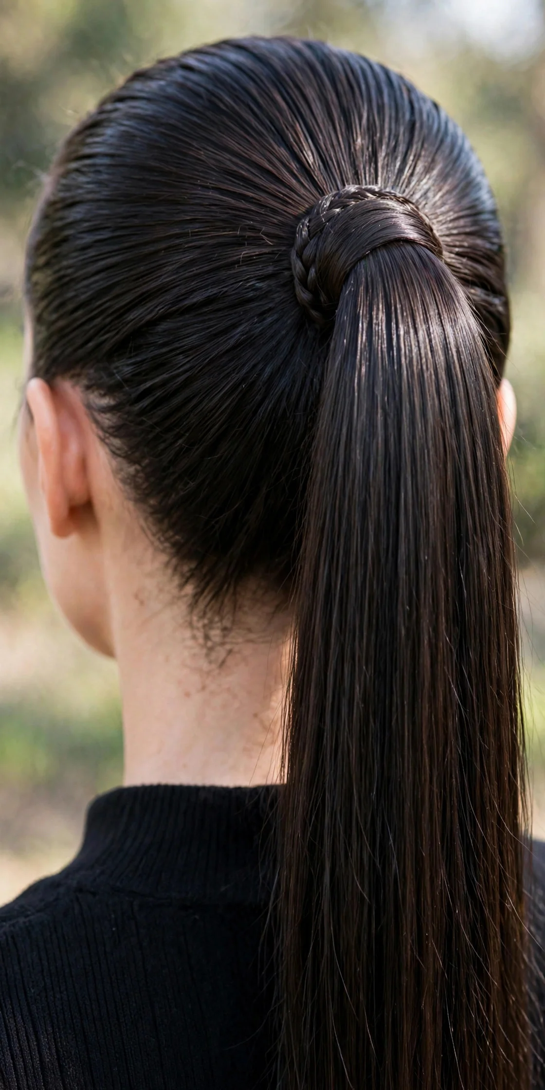 Wrapped-Base Braided Ponytail