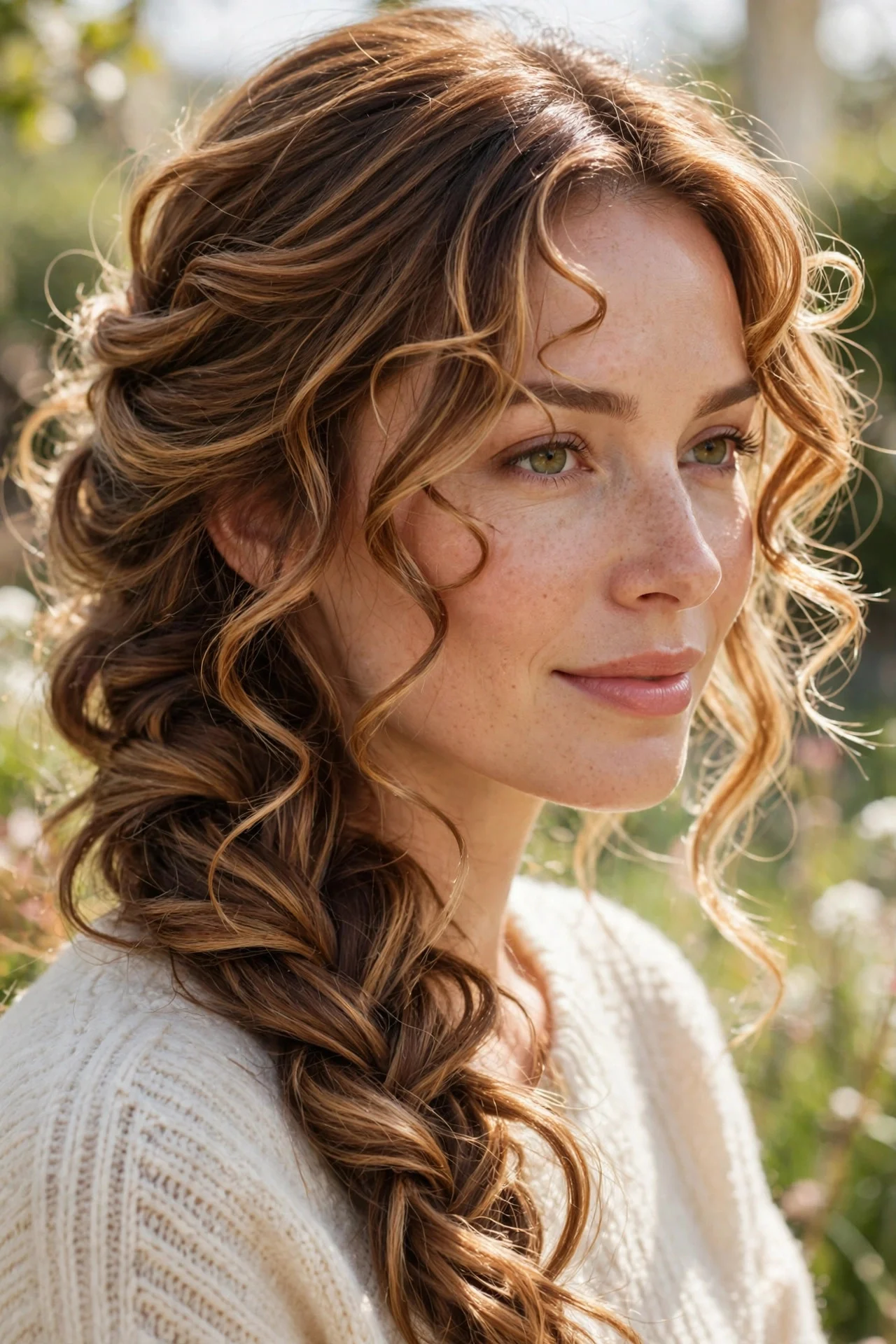 Side Braid With Face-Framing Curls