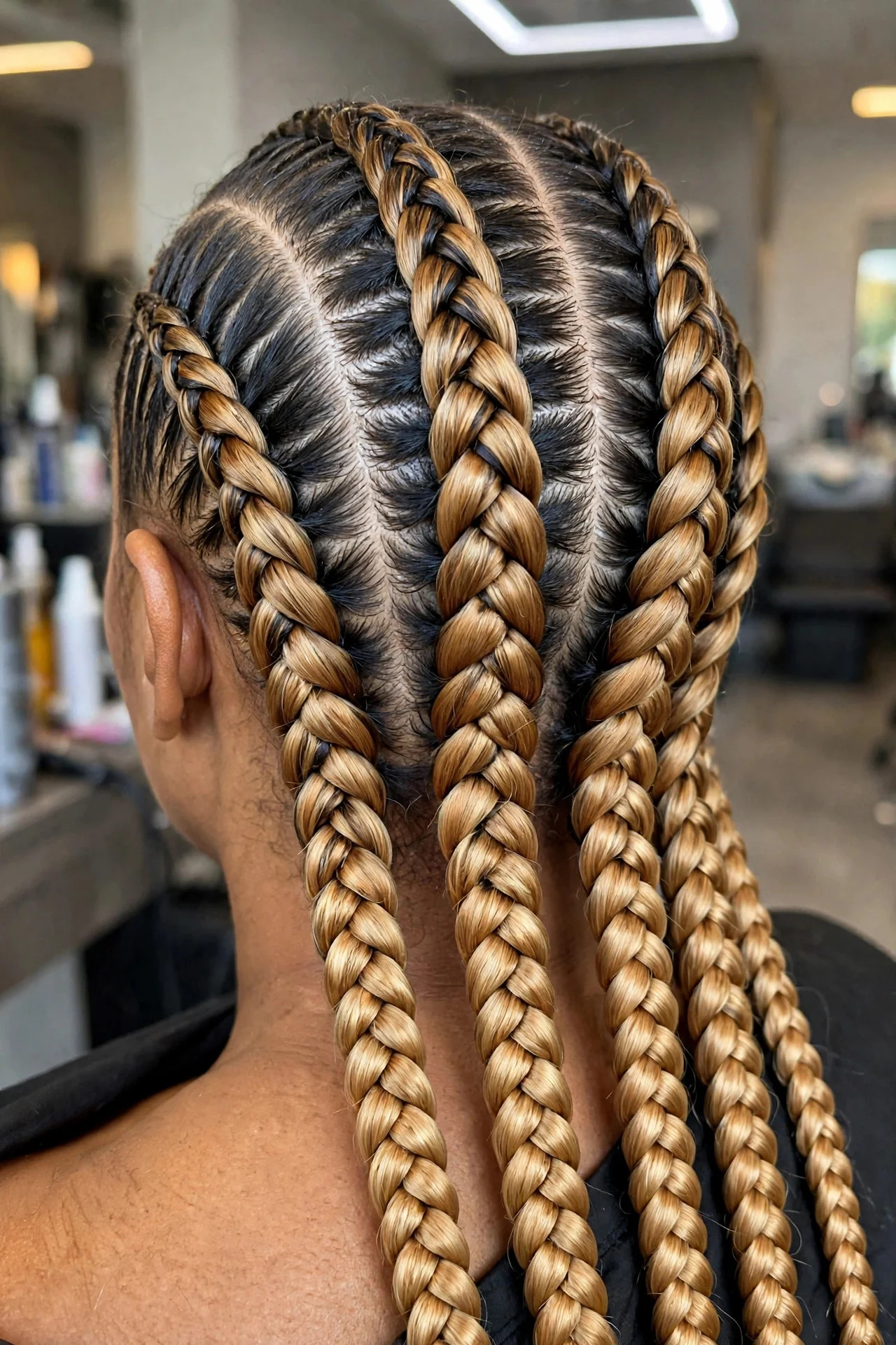 Honey Blonde Feed-In Stitch Braids