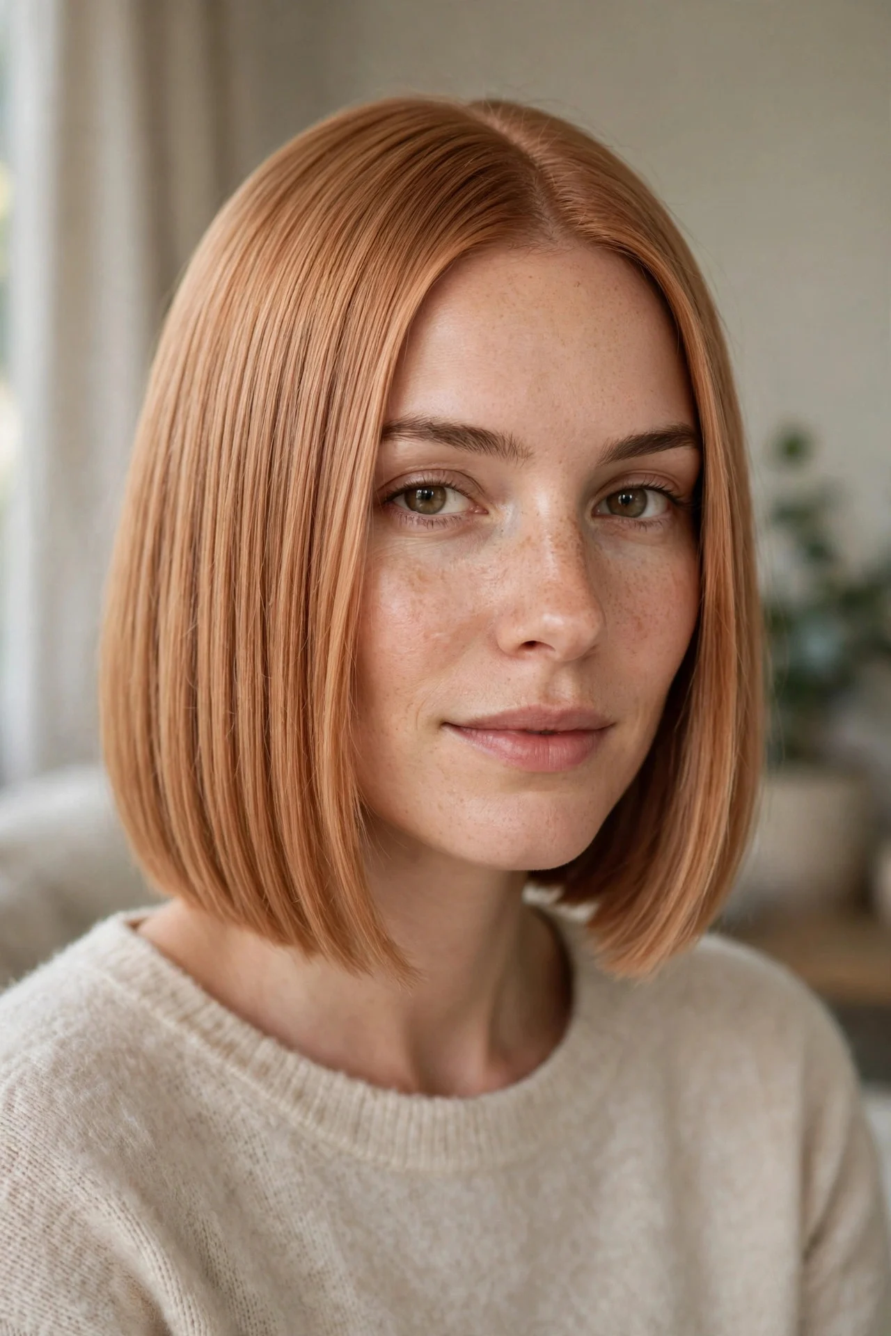 Soft Copper Blonde Bob hair