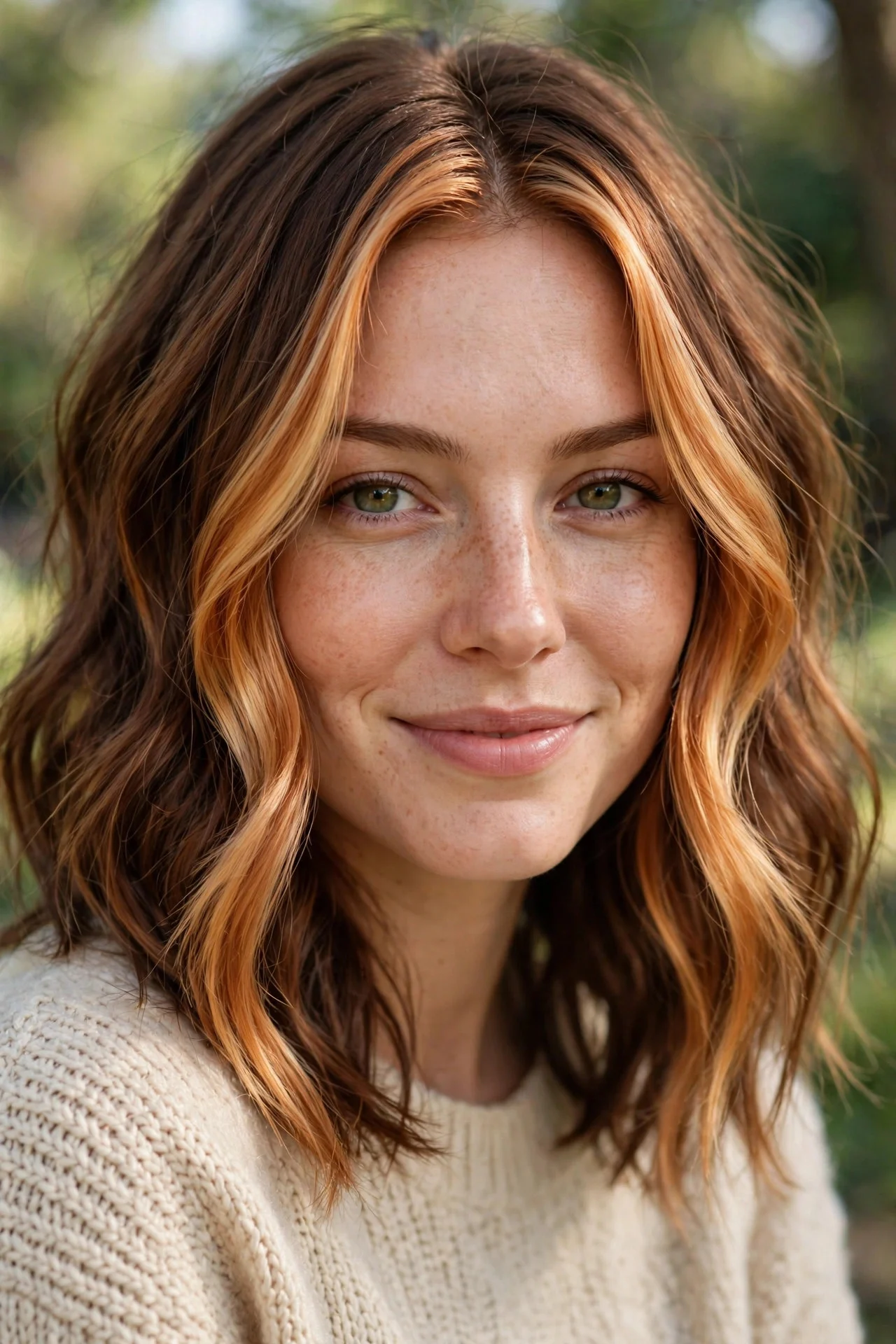 Copper Blonde Face-Framing hair