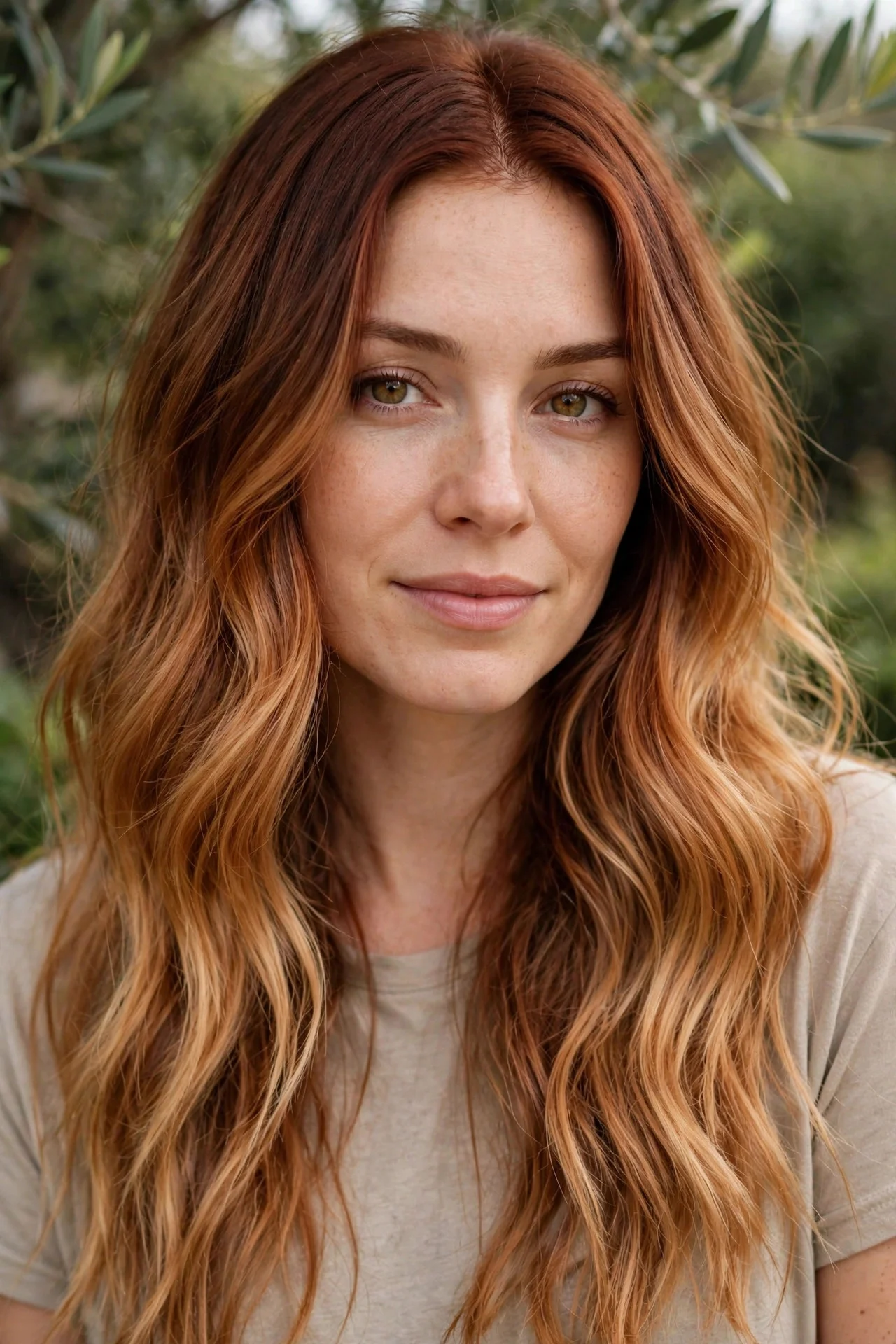 Lived-In Copper Root Melt hair