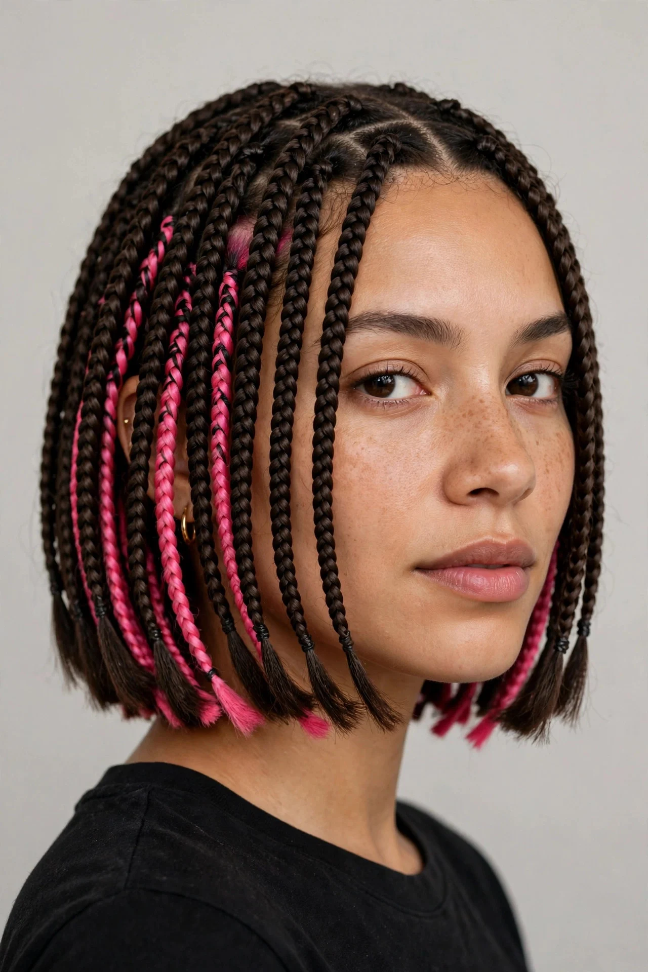 Pink Peekaboo Knotless Bob