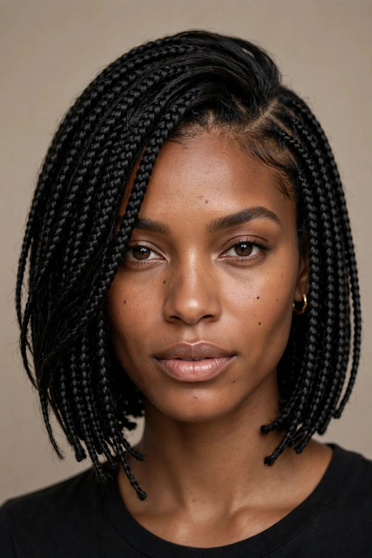 Deep Side-Part Knotless Bob