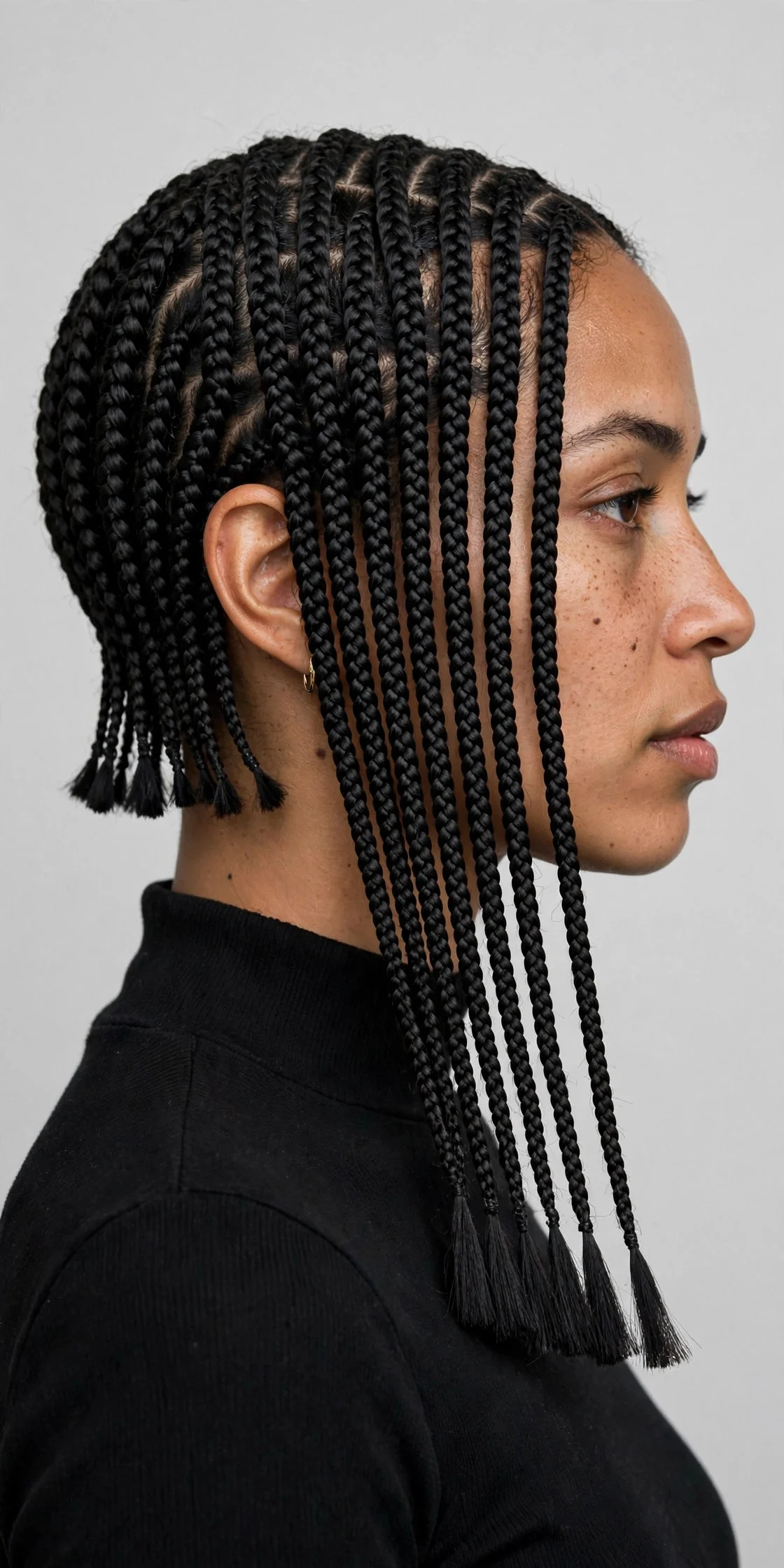 Asymmetrical Knotless Bob