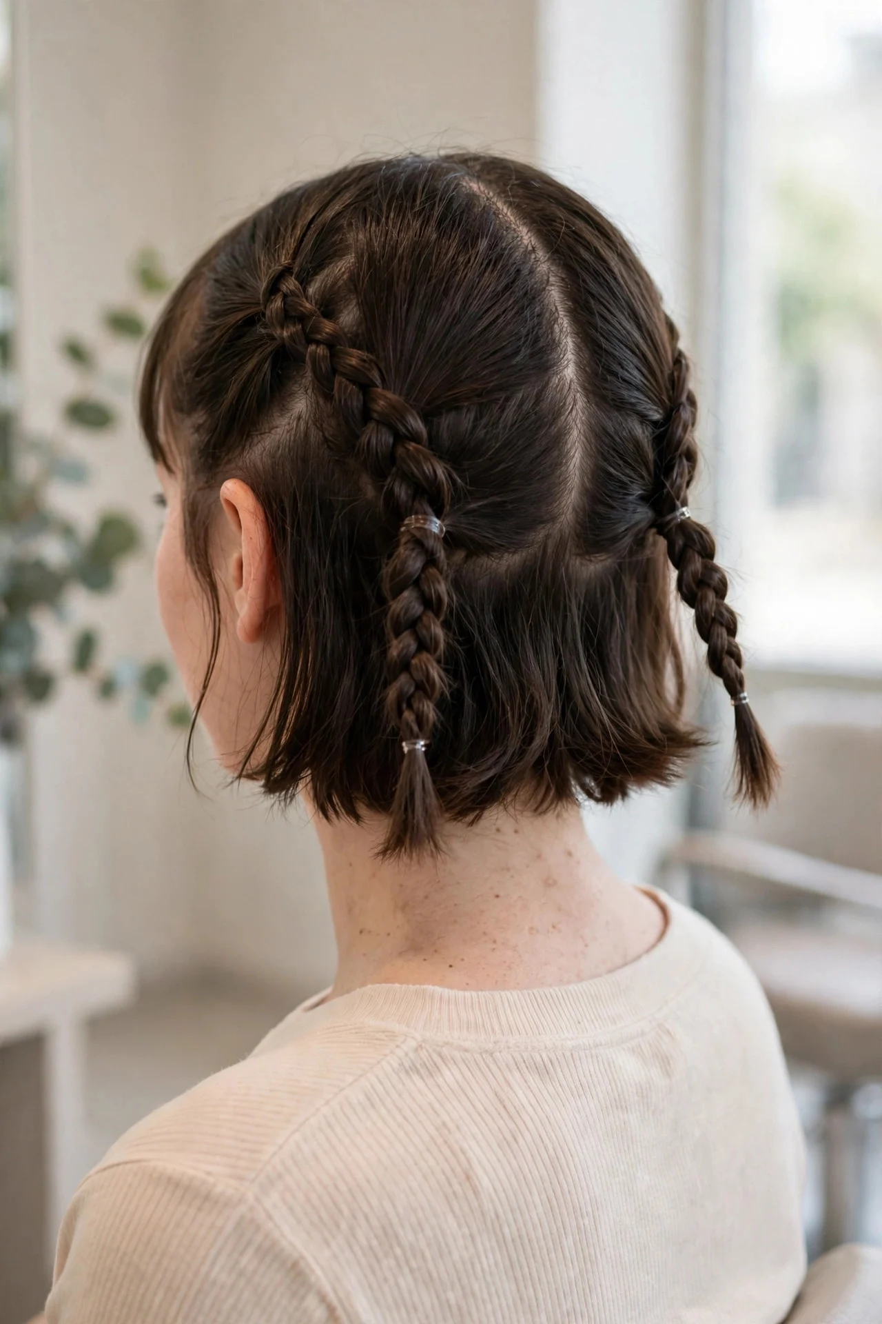 Mini French Braid Pigtails