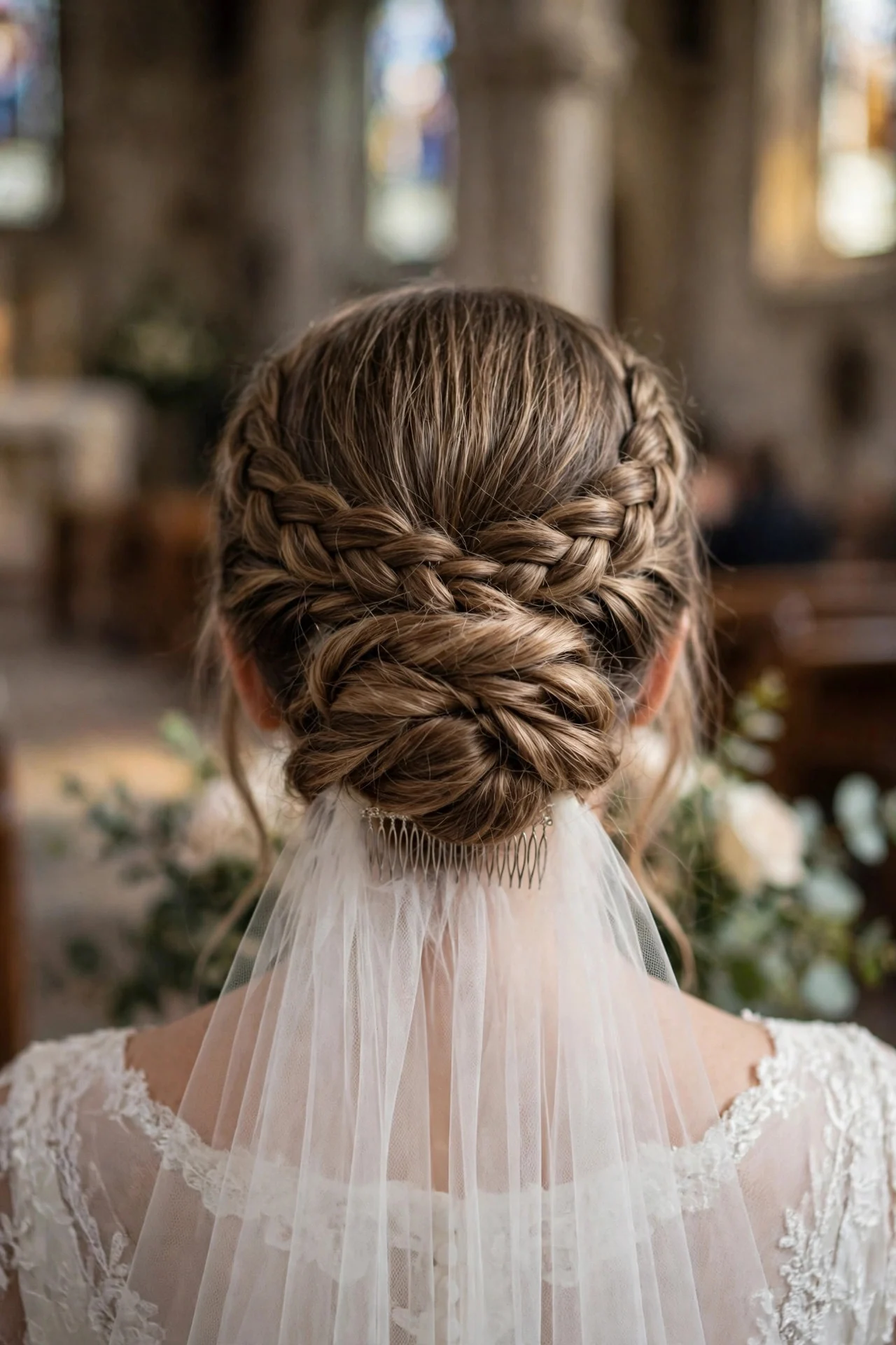 Crown Braid into a Low Chignon