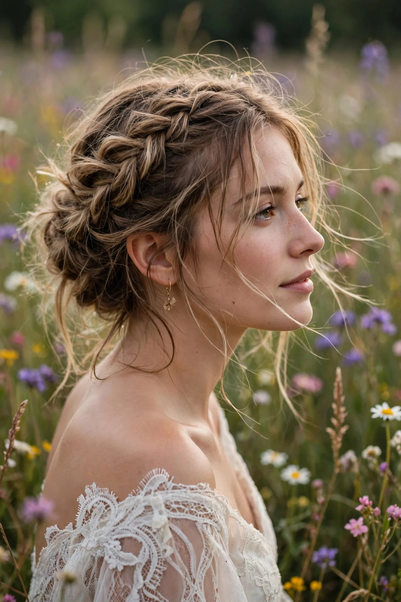Messy Boho Crown Braid