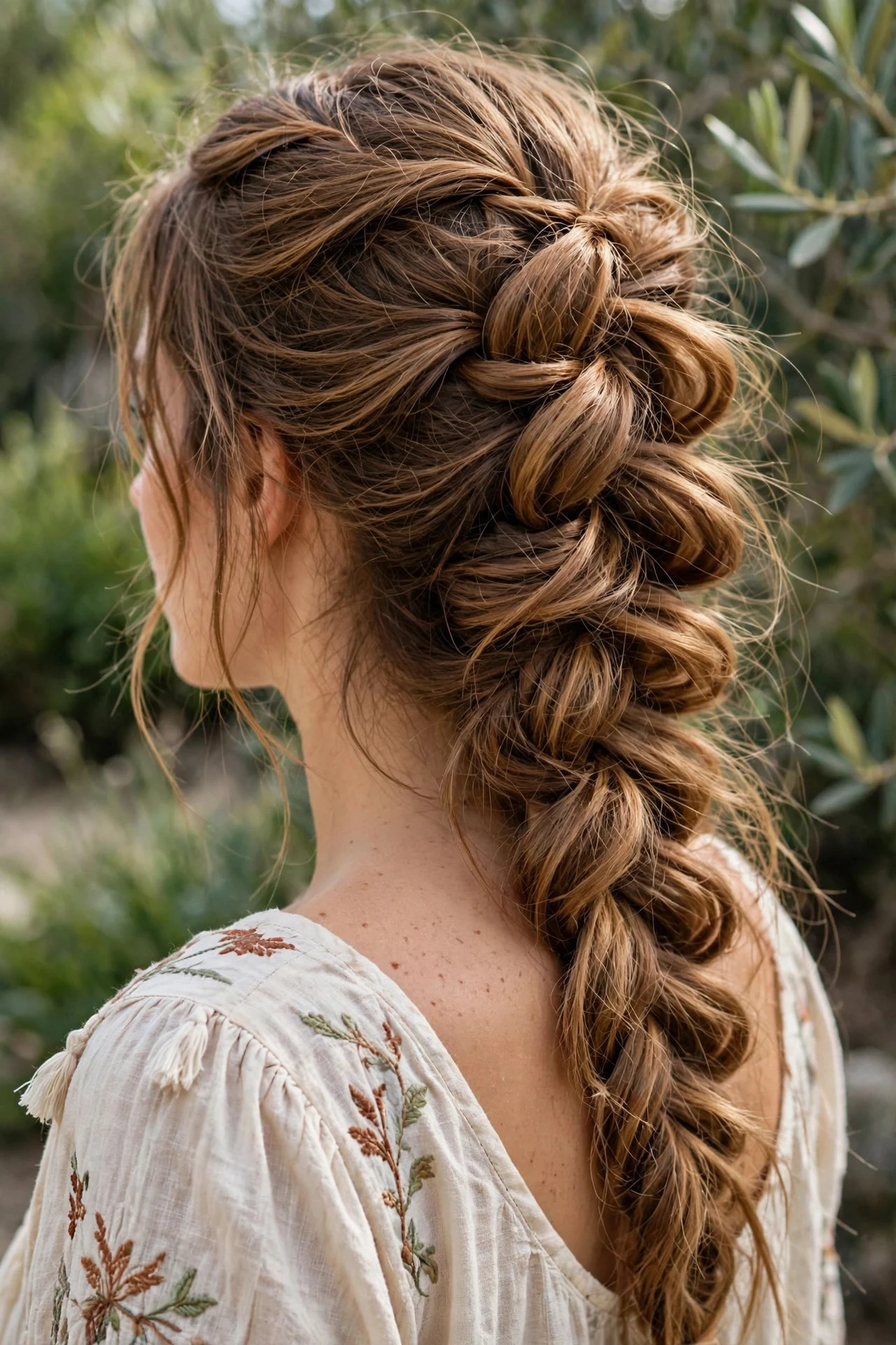 Messy Boho French Braid with Loose Texture