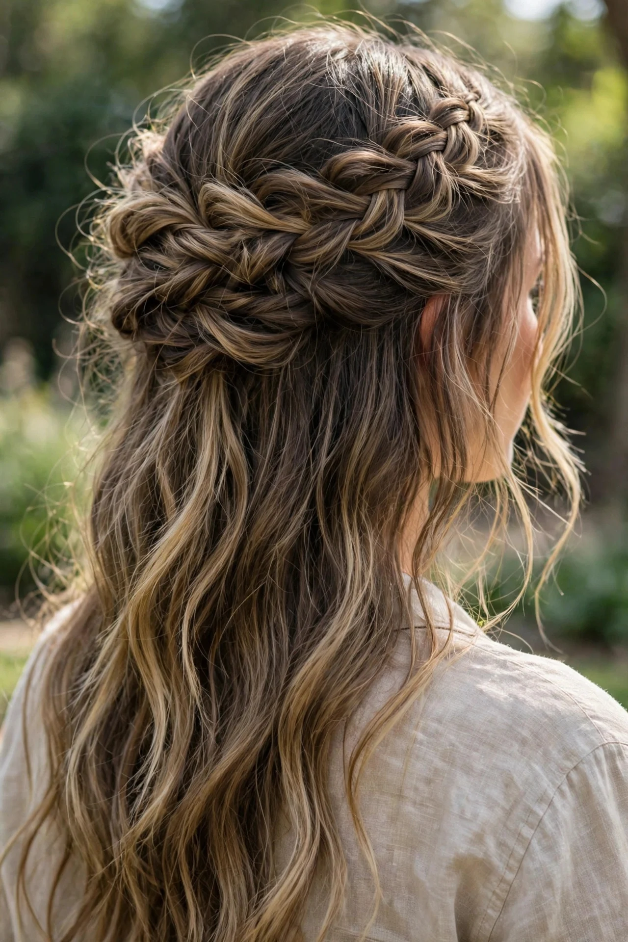 Half-Up Messy Boho Braid