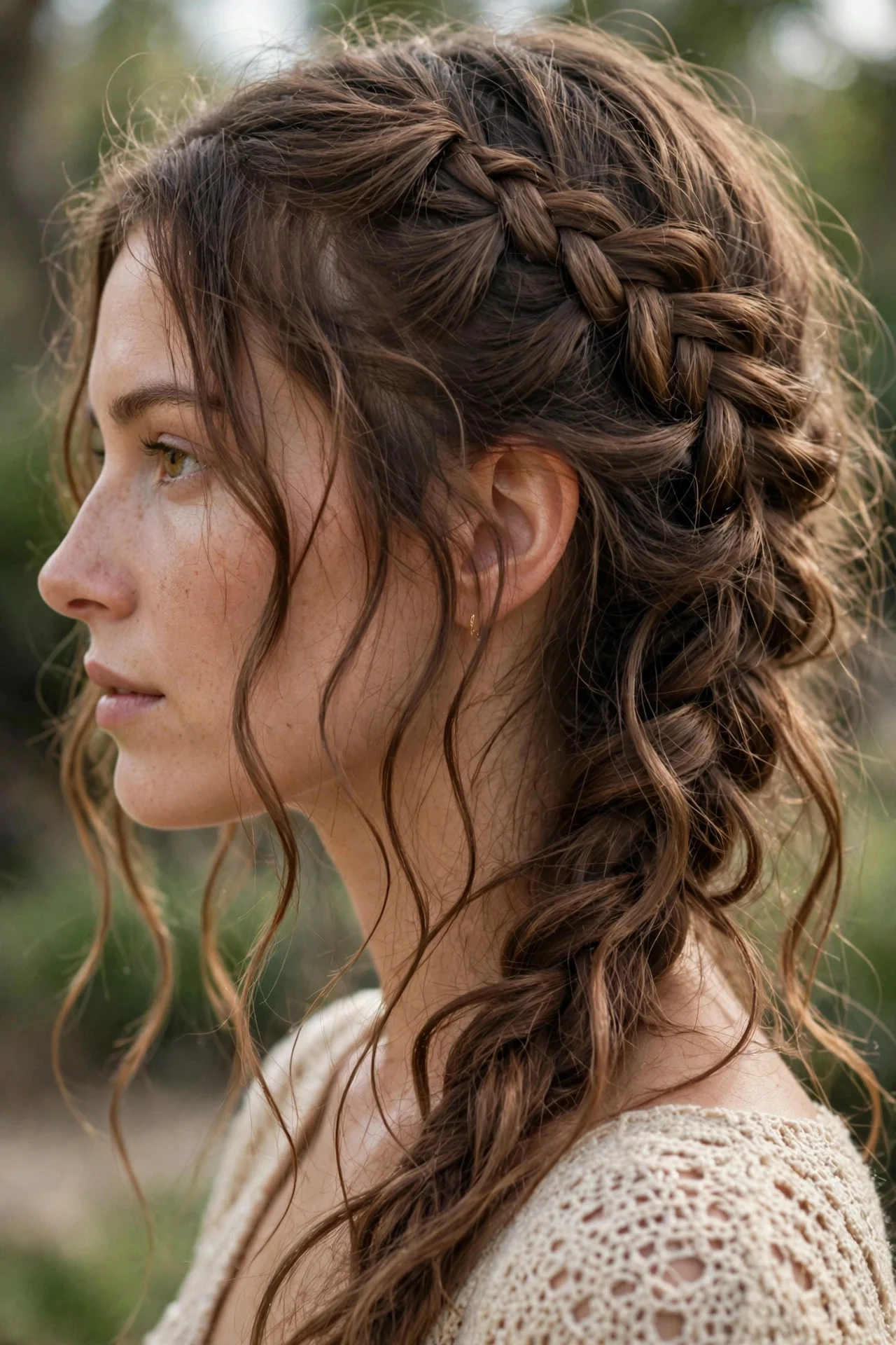 Messy Boho Waterfall Braid