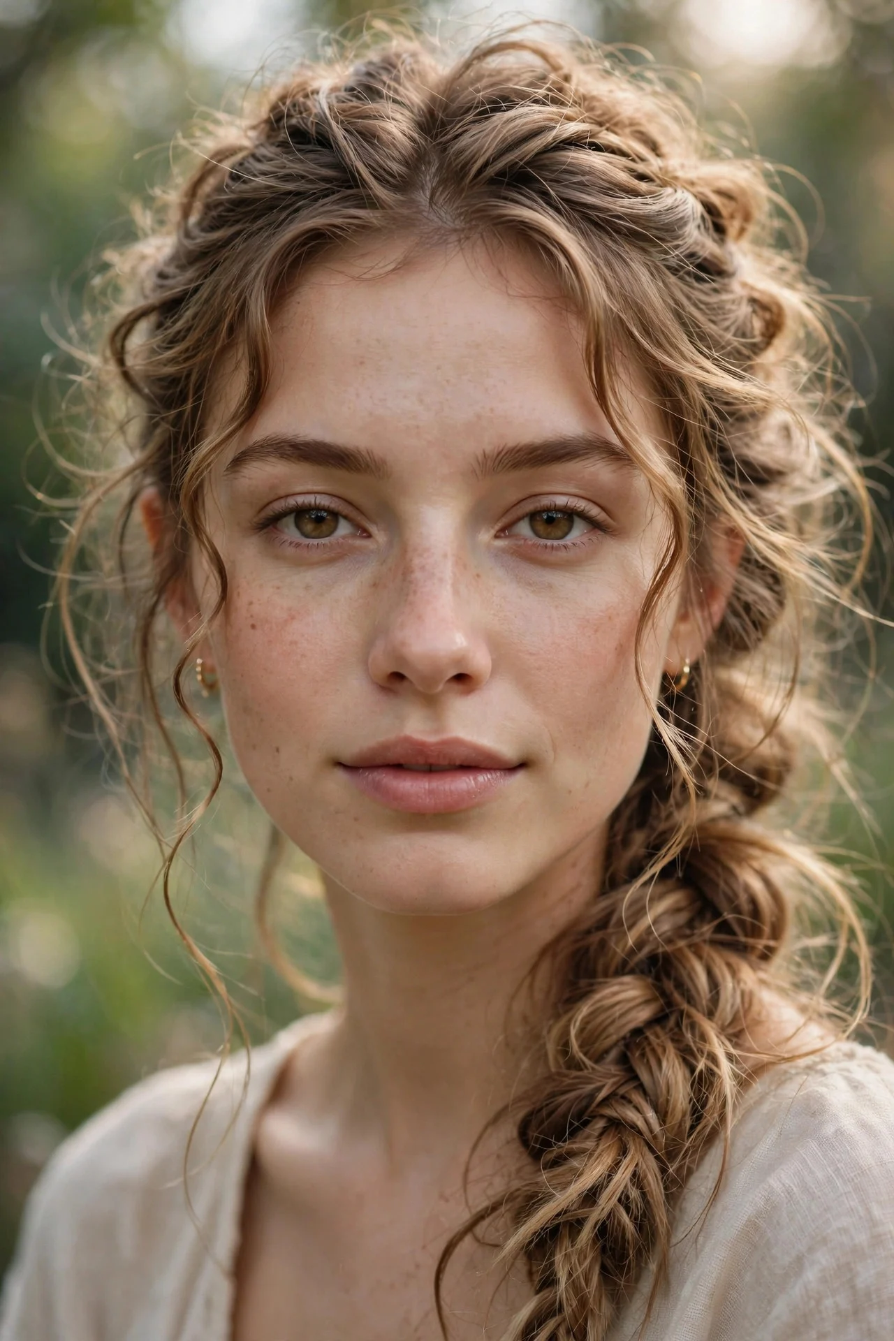 Messy Boho Braid with Face-Framing Tendrils