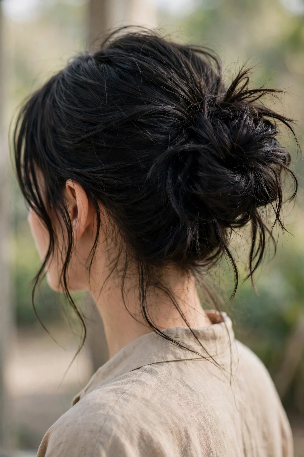 Side-Swept Messy Bun
