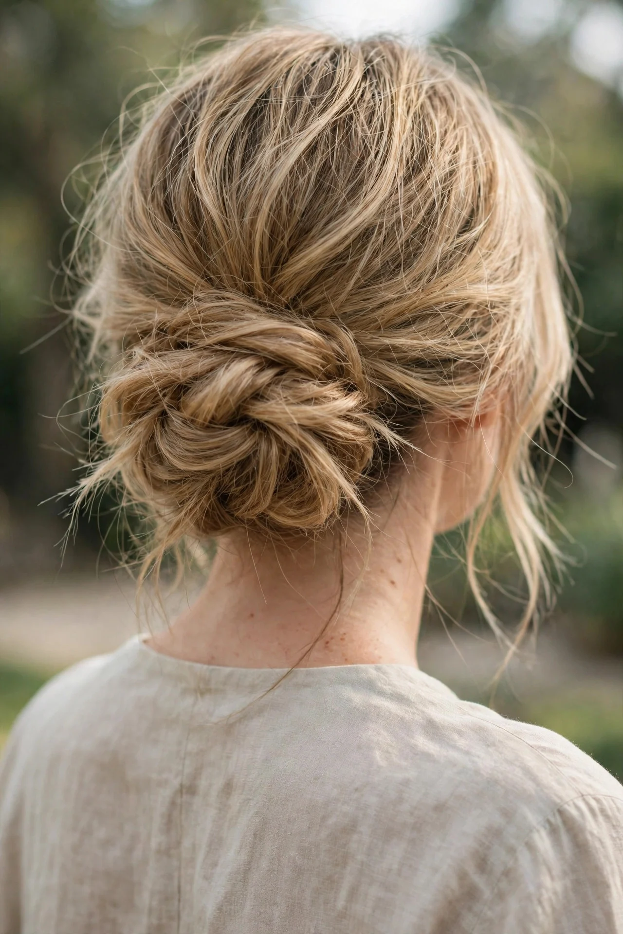 Textured Messy Low Chignon
