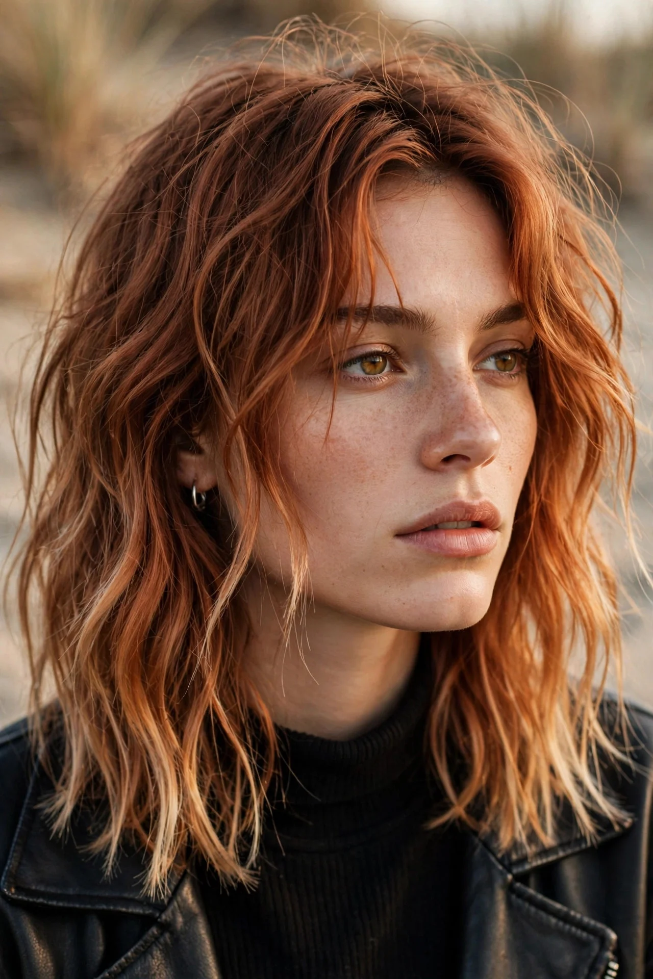 Sun-Faded Oxidized Copper Ends hair